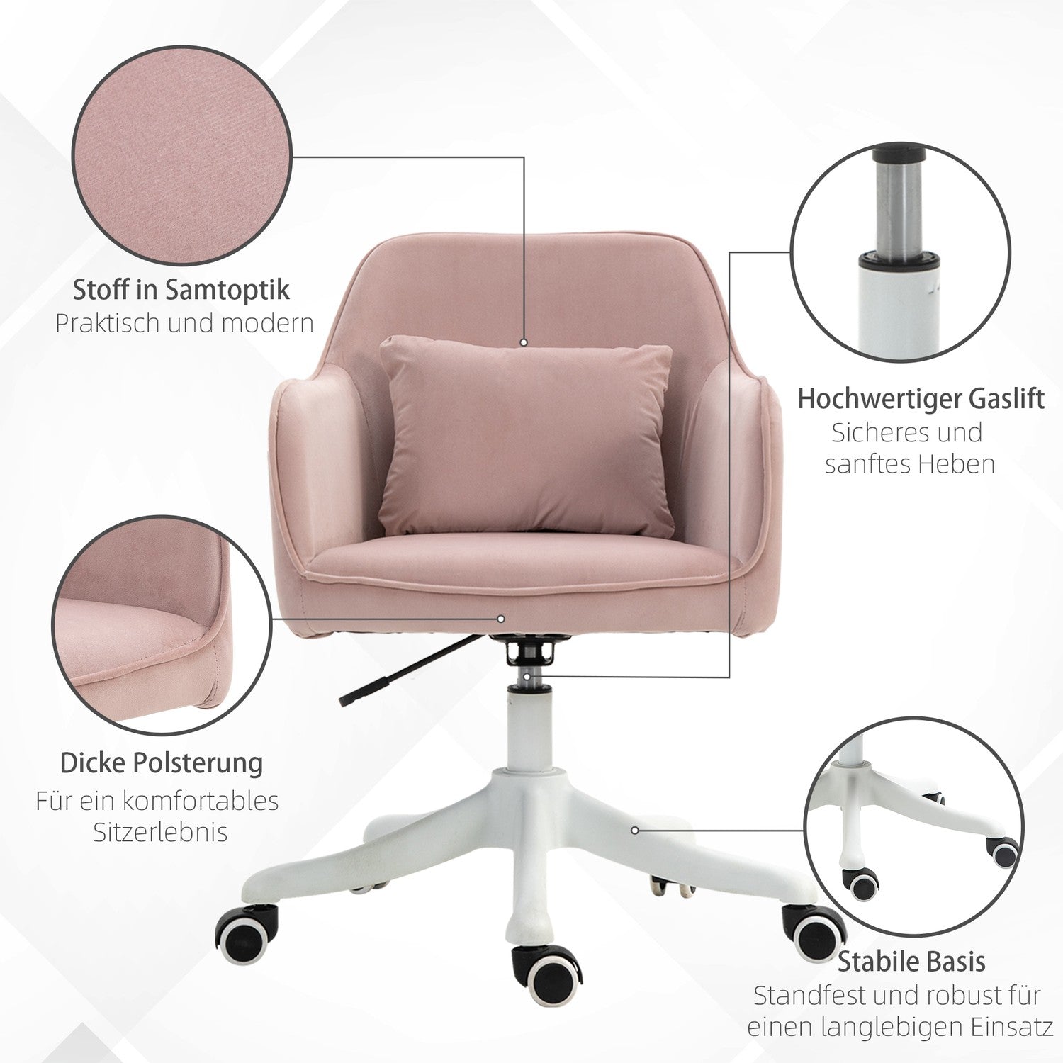 Massagekontorsstol med vibration och justerbara armstöd