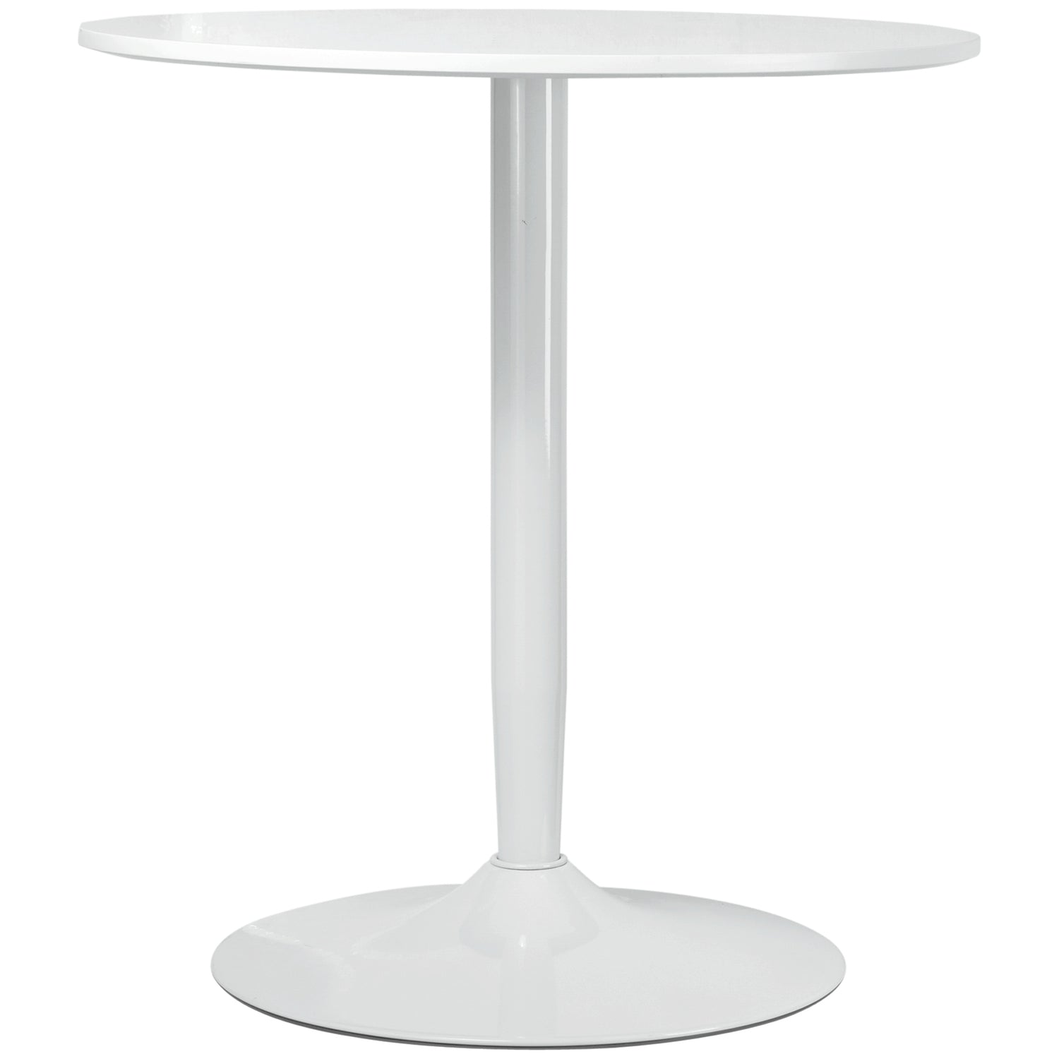 Runt matbord, Modern Vit, Stålben, Ø70 x 75 cm