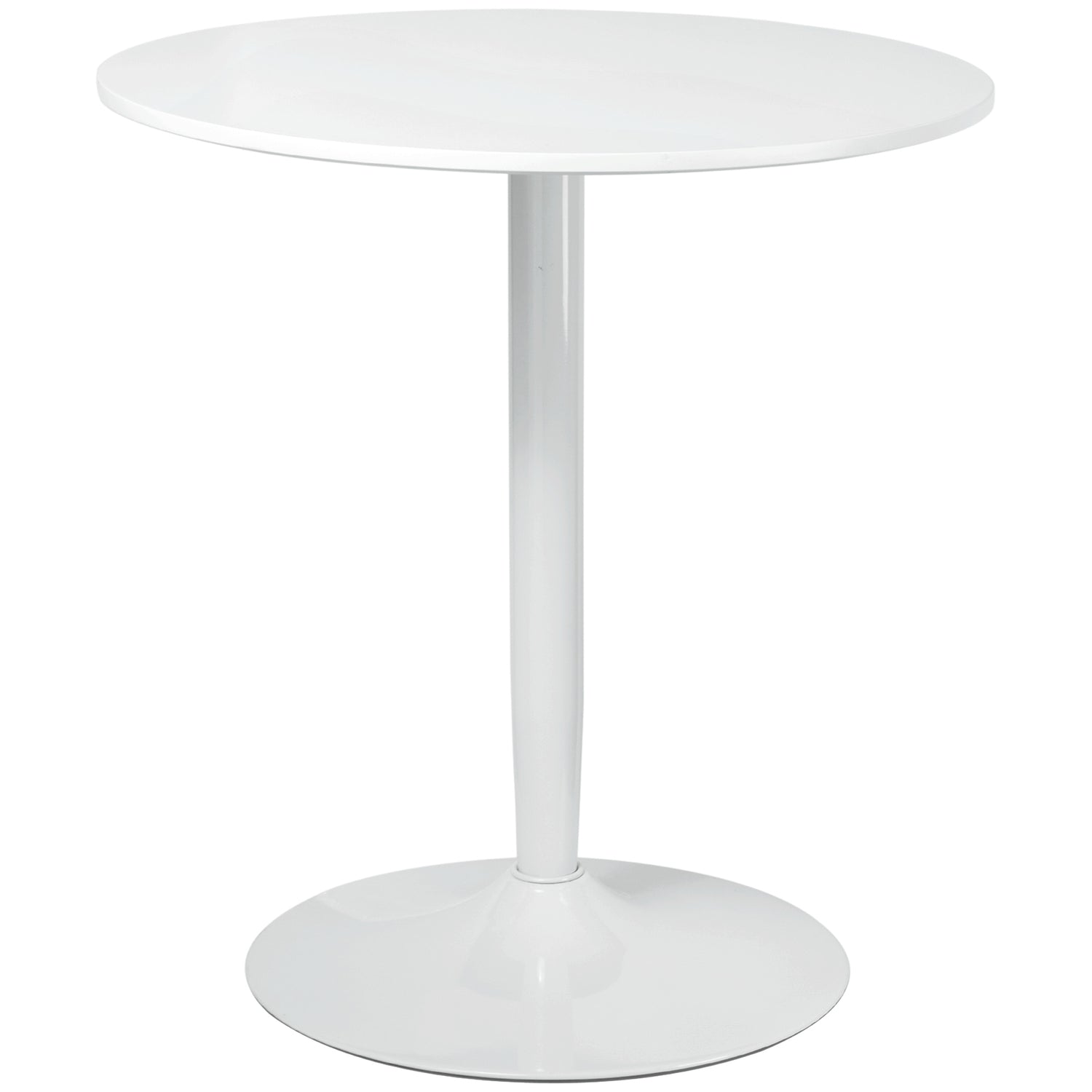 Runt matbord, Modern Vit, Stålben, Ø70 x 75 cm