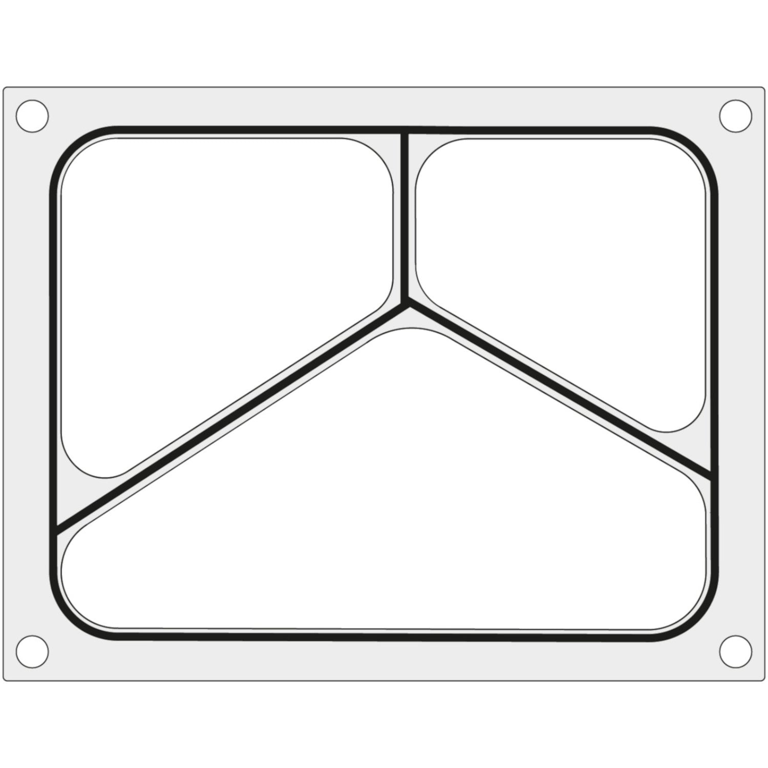 Matrisform för MCS-svetsmaskiner för tredelad bricka 227x178 mm - Hendi 805480