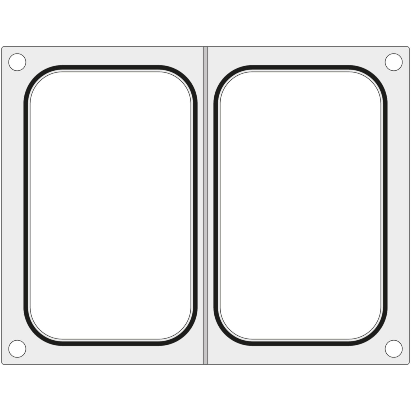 Matrisform för MCS-svetsmaskiner för två brickor, behållare 178x113 mm - Hendi 805459