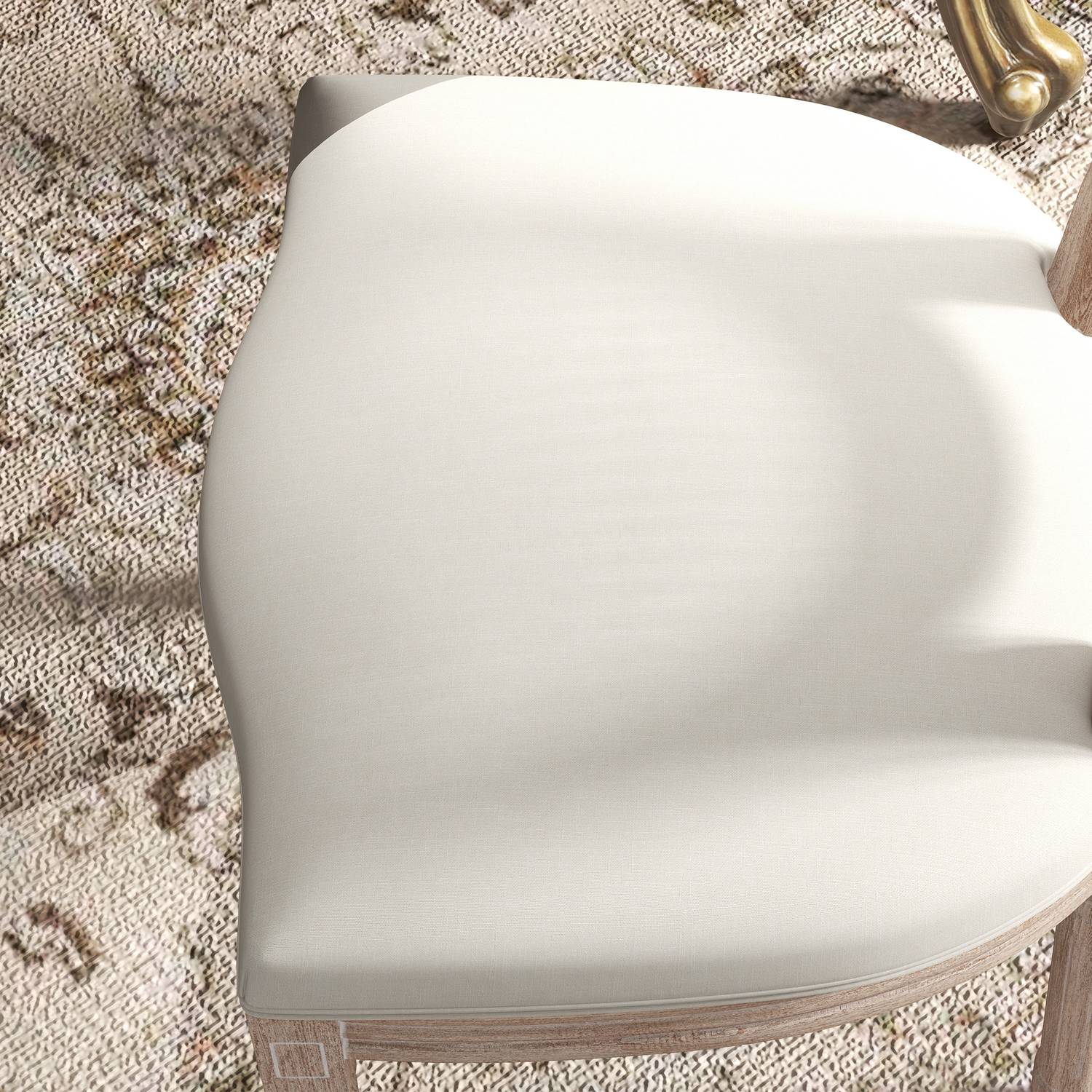 Matsalsstolar, set med 2, linne & rotting, gräddvit