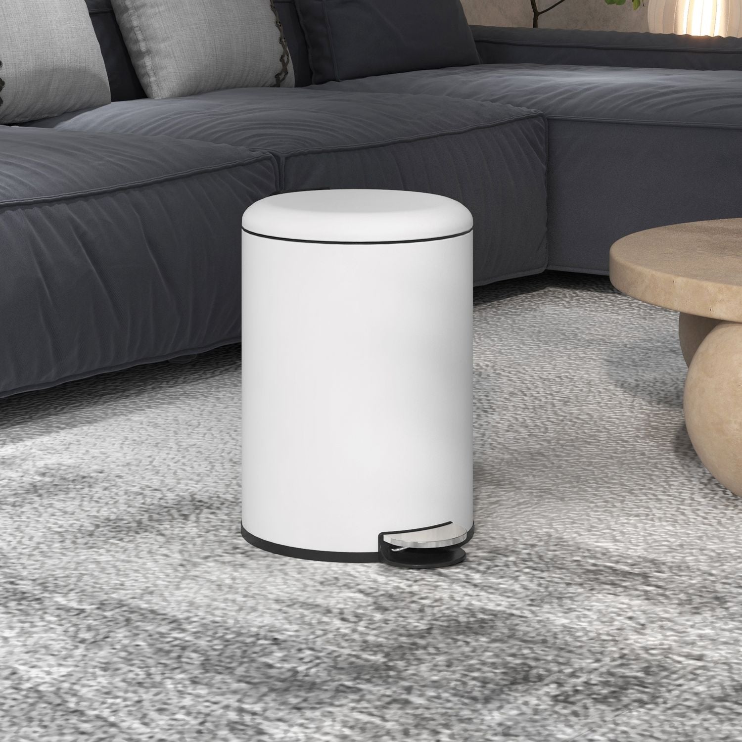 Metallpedalavfallsbehållare med innerkorg, 20L, 36x30x44,5 cm