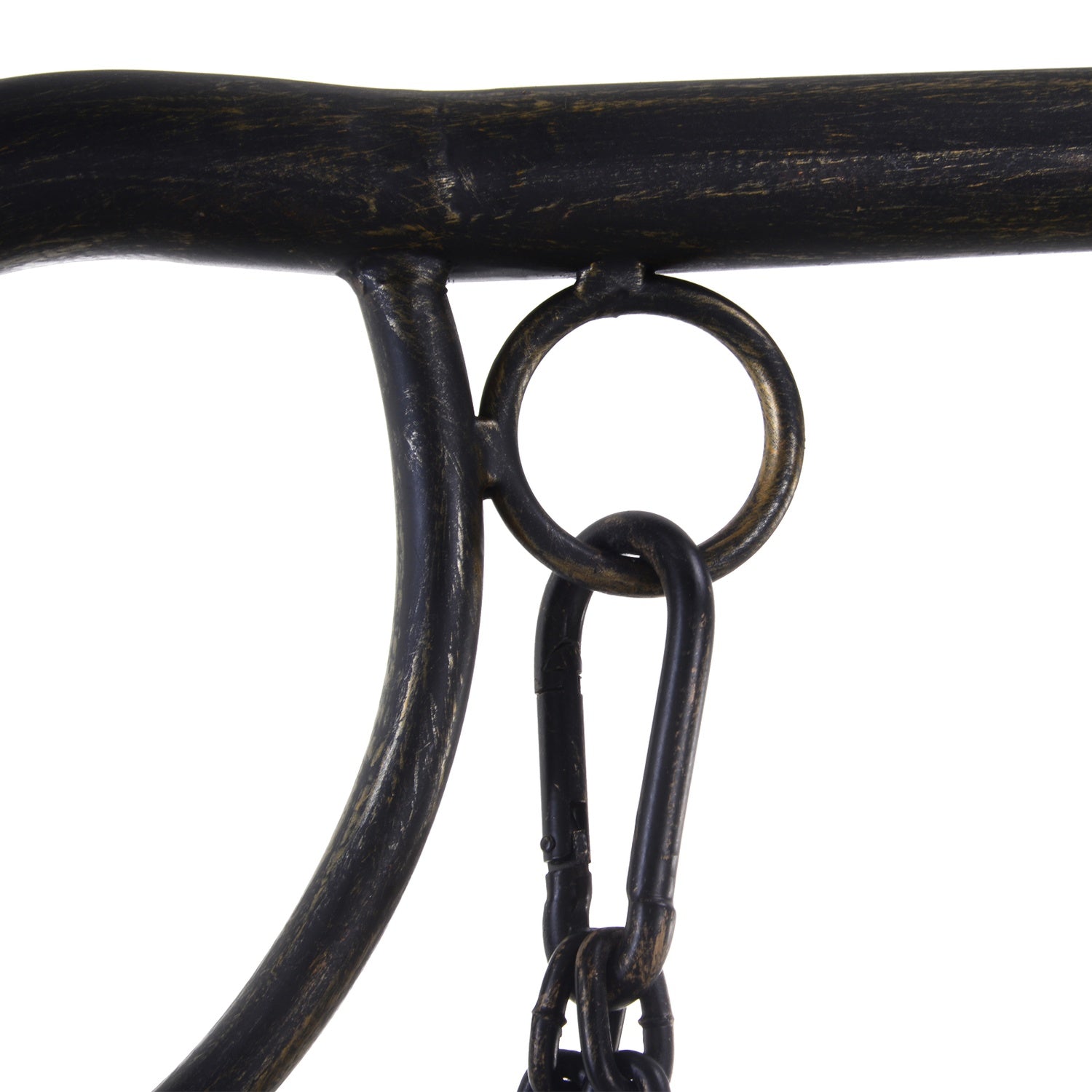 Metall trädgårdsgunga för 2, bronsfinish, 167x123x175 cm