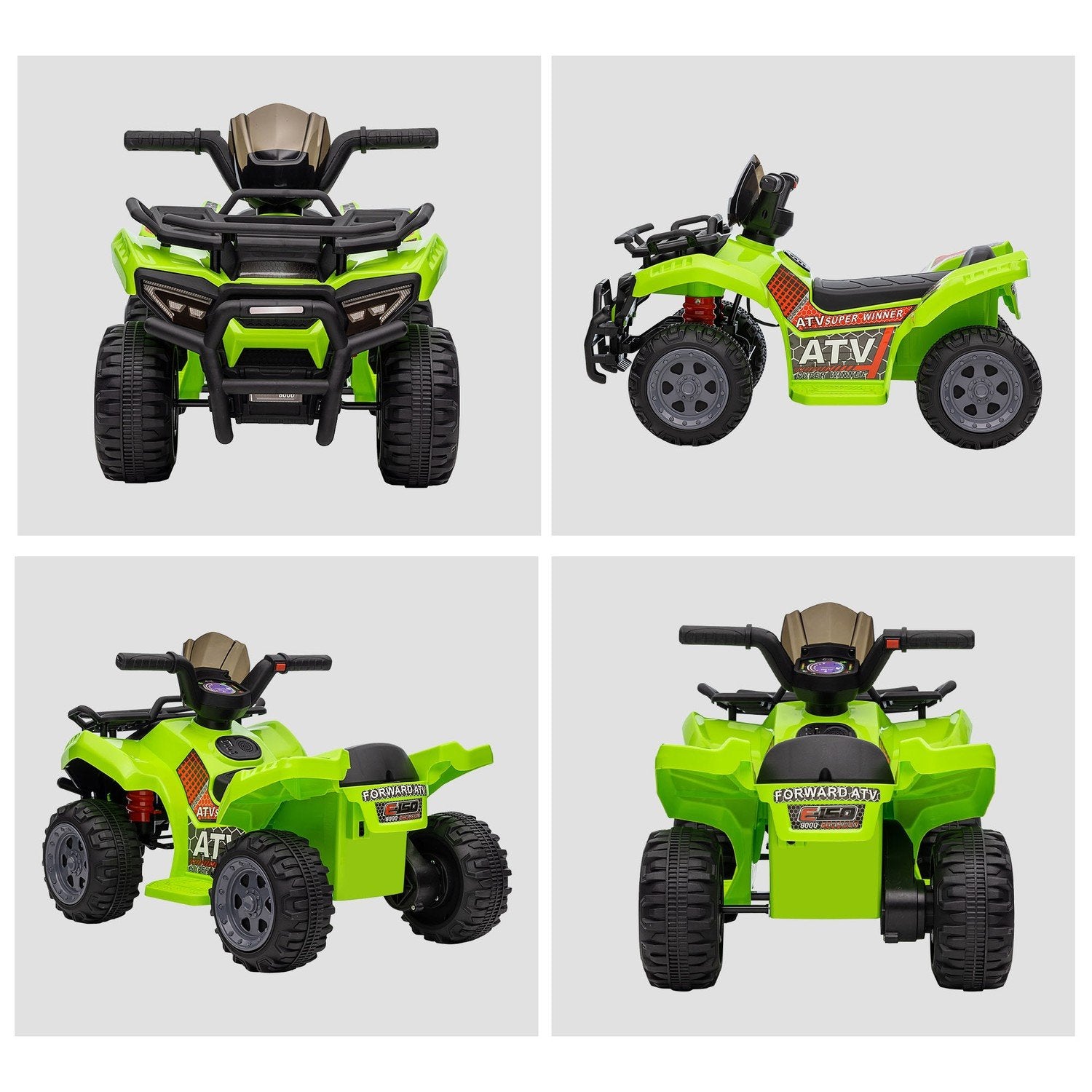 Mini Elektrisk Quad För Barn Elektrisk Atv Barnvagn Framljus Barnfordon Barn Motorcykel Elektrisk Quad För 18-36 Månader Barn Grön