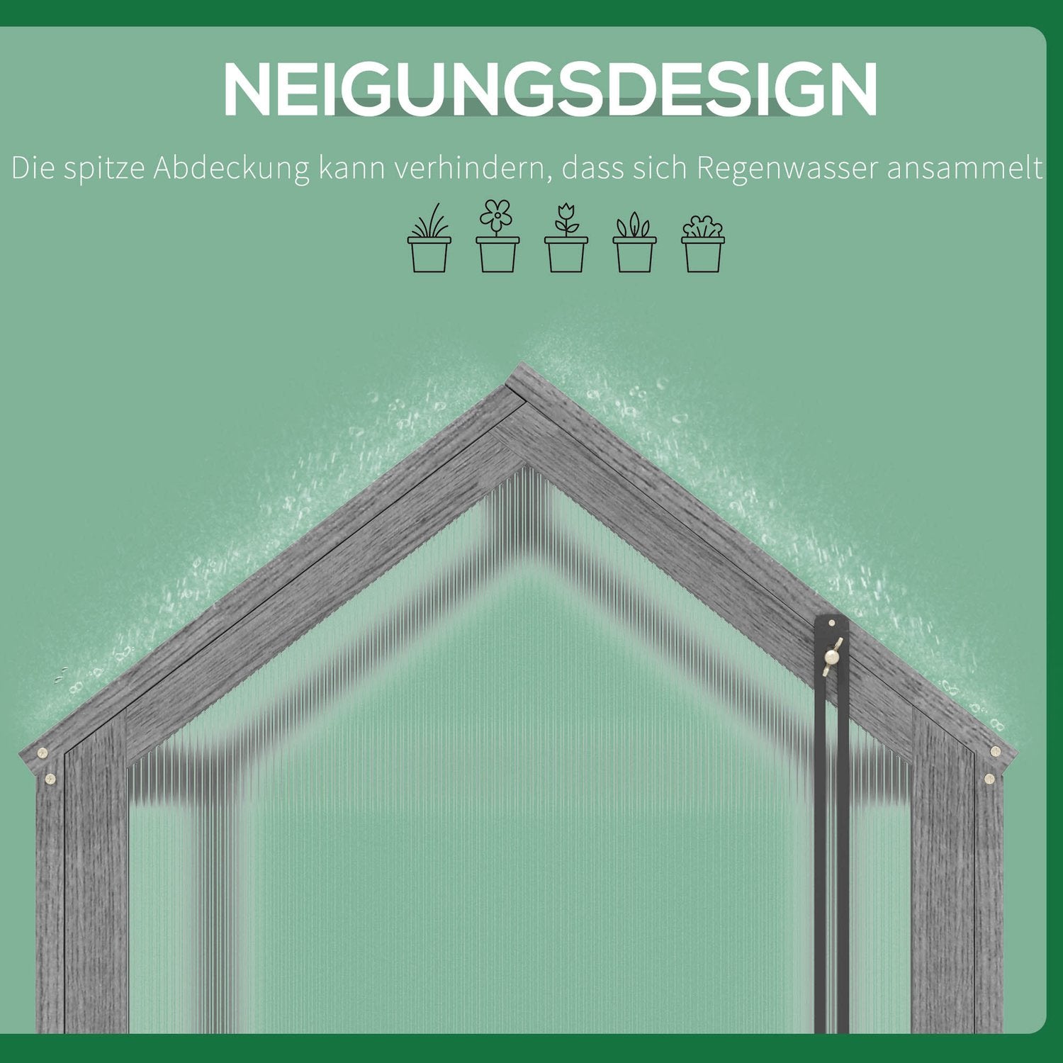 Mini Trä Kallstomme Växthus, Vintersäkert, 90x52x49,5 cm