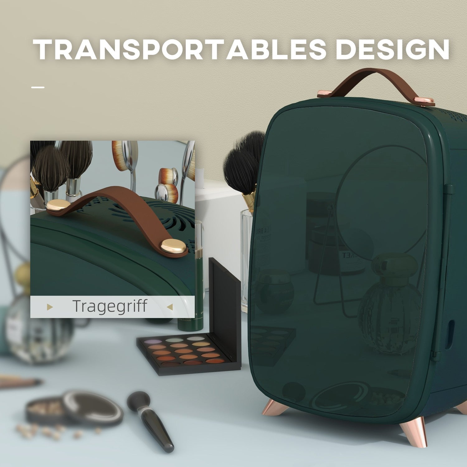 Minikylskåp 6L med hylla för kosmetika och drycker