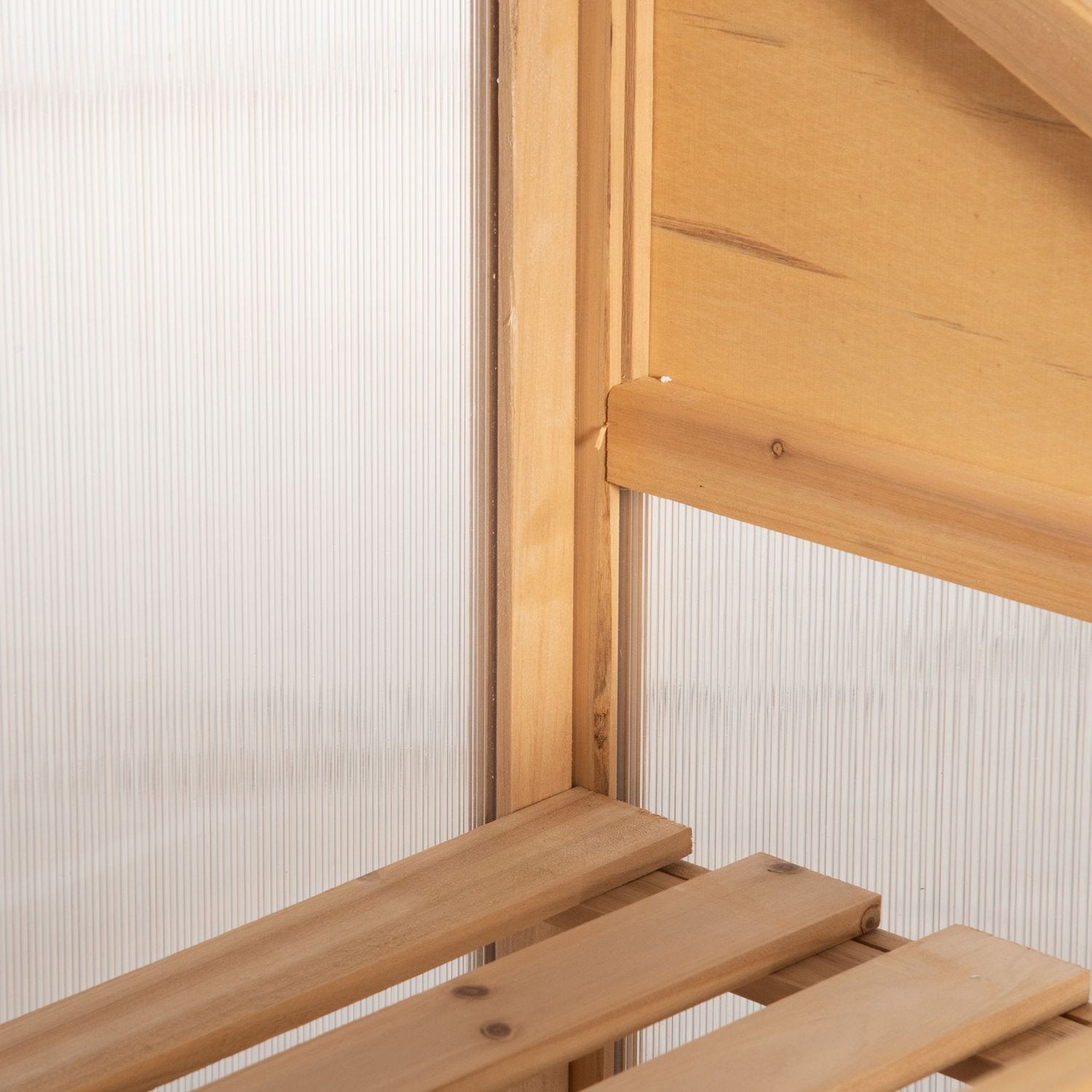 Miniväxthus i trä med hyllor, dubbeldörr, 70x50x120 cm