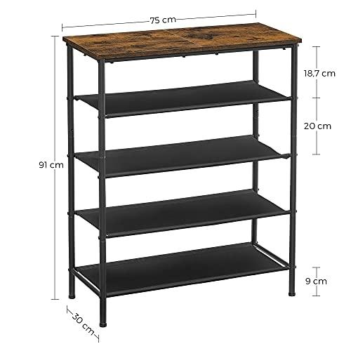 Mångsidigt skoställ med spånskiva och 4 hyllor