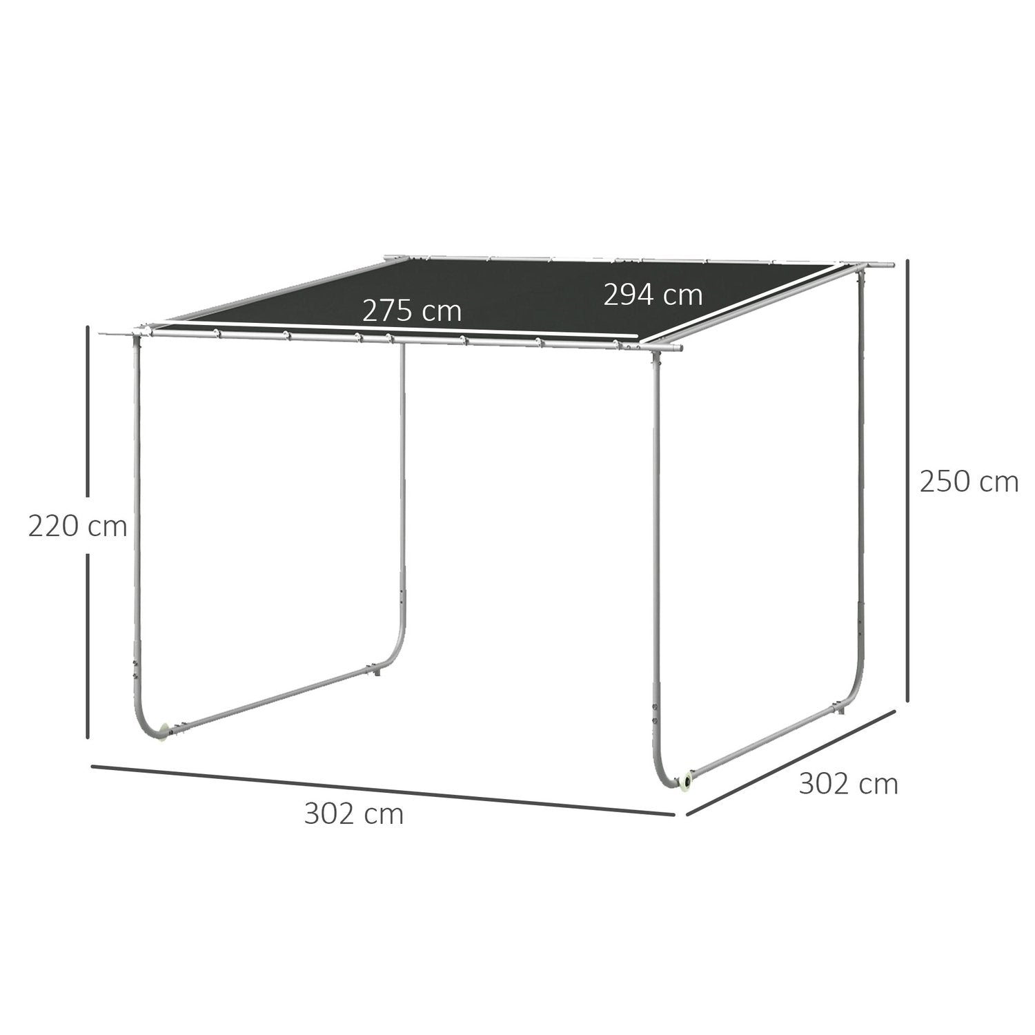 Pergola, Ca 3 X 3 M Paviljong, Altantak Med Uv-Skydd, Sandsäck, Trädgårdspaviljong, Uteplatspaviljong Med Hjul För Balkong, Oxford.