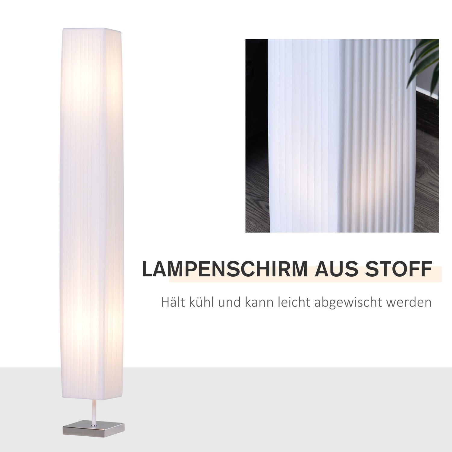 Modern golvlampa, vitt rostfritt stål, E27 sockel