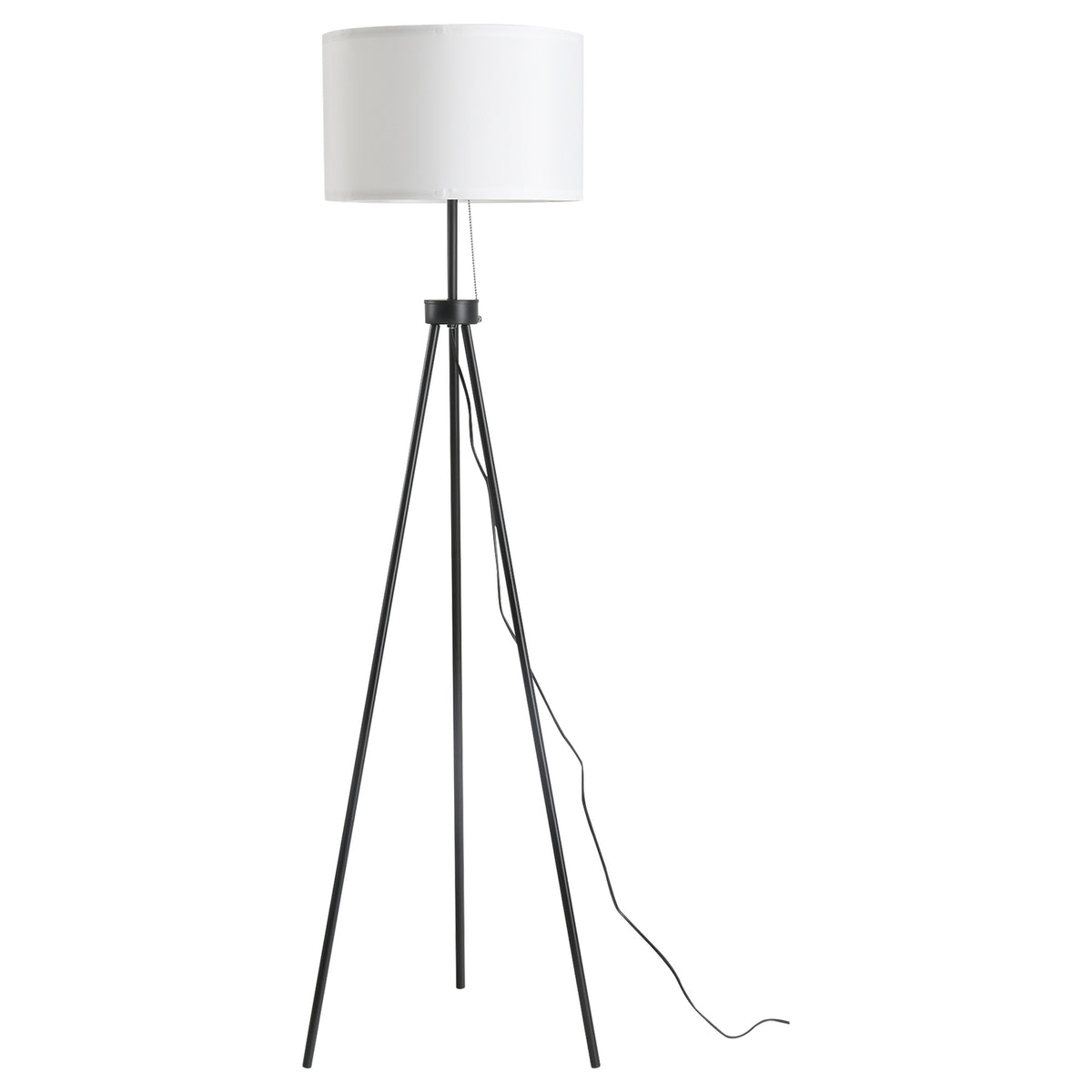 Moderní černobílá stojací lampa E27, ocel a polyester