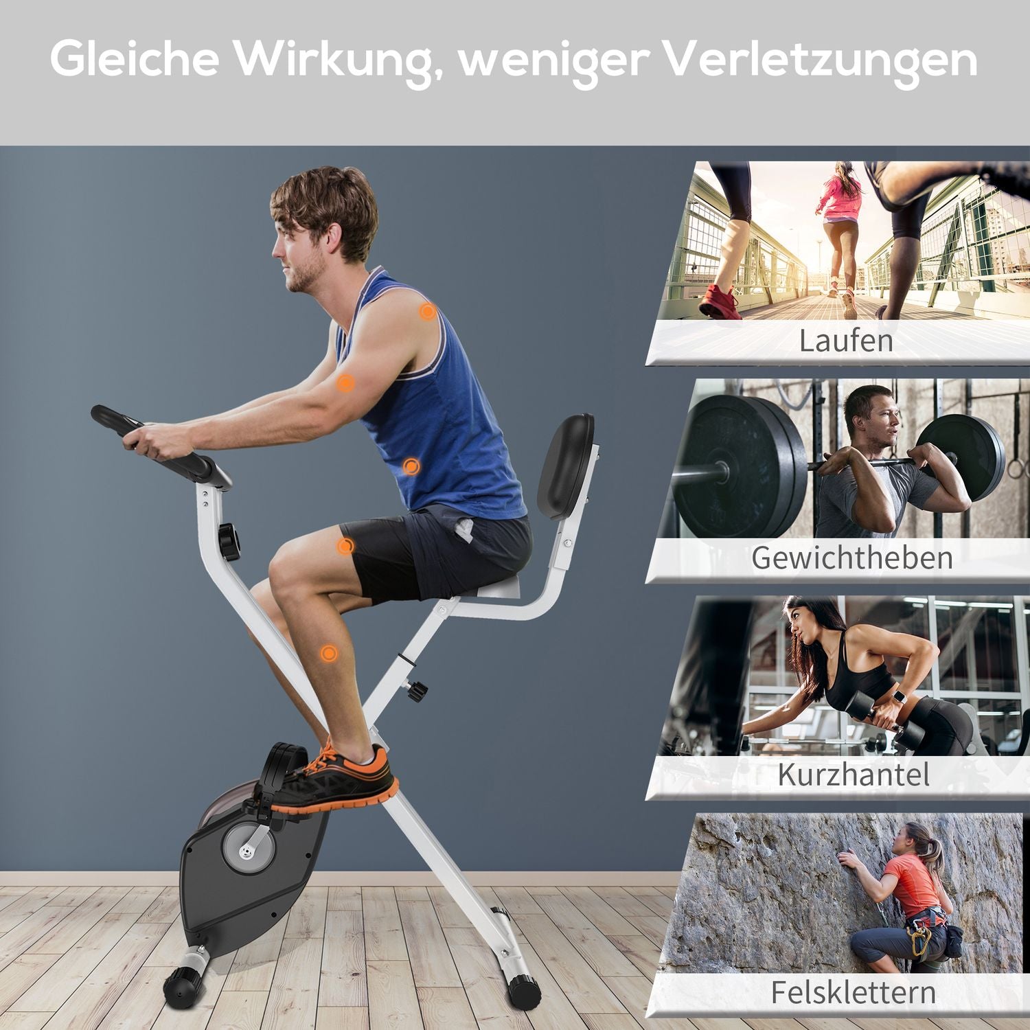 Motionscykel, 8-nivås magnetiskt motstånd, justerbar höjd