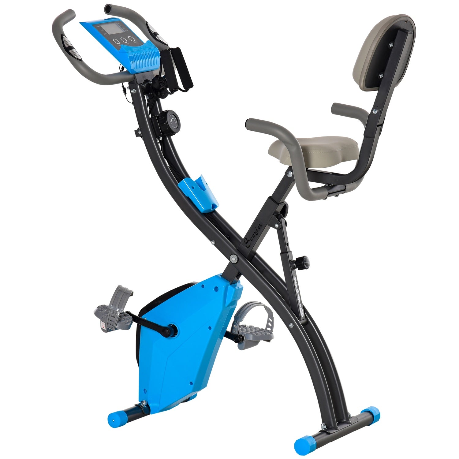Motionscykel med justerbart motstånd och LCD-skärm