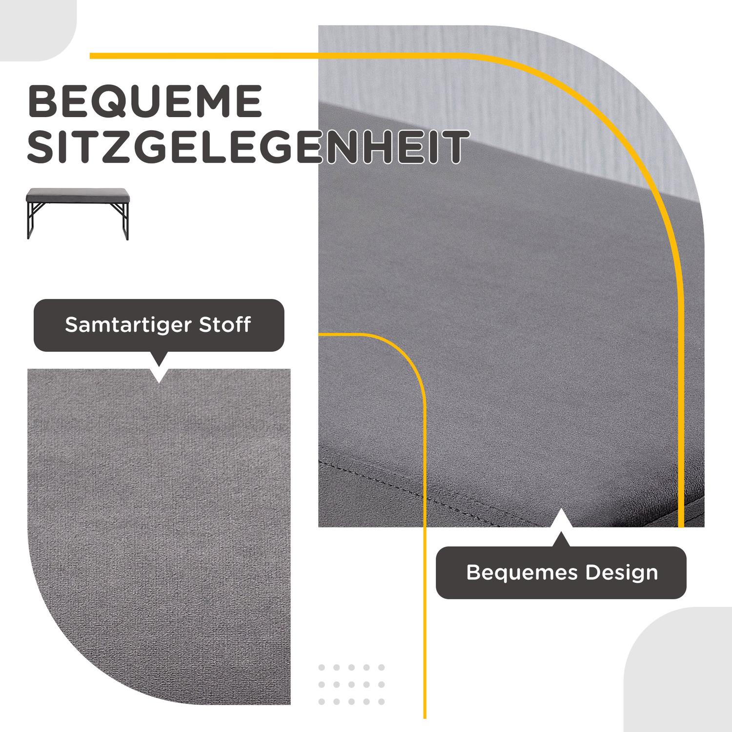 Mörkgrå sammetstoppad bänk för sovrum eller hall