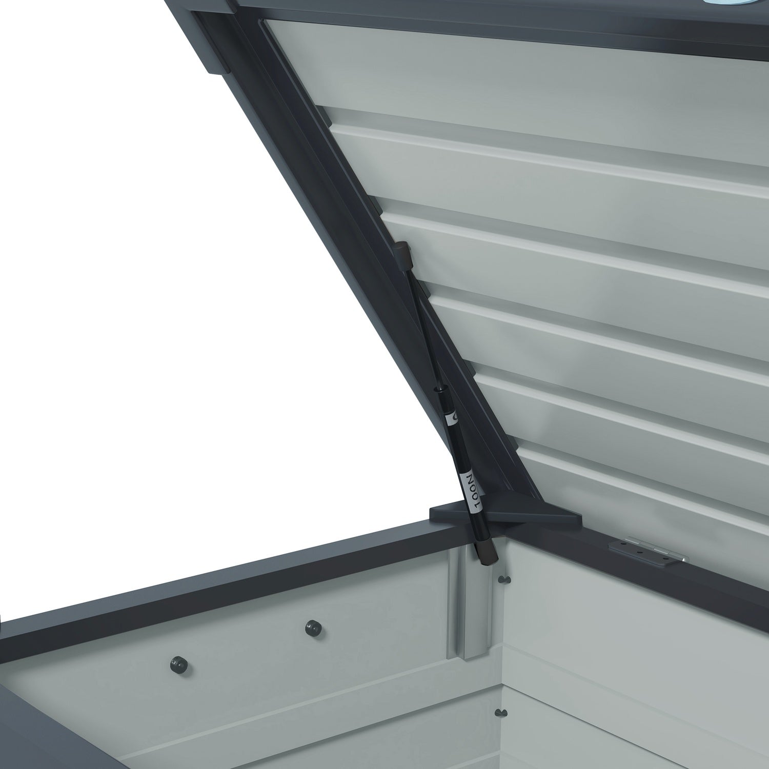 Mörkgrå trädgårdsförvaringslåda med hjul och lås 100x62x65 cm