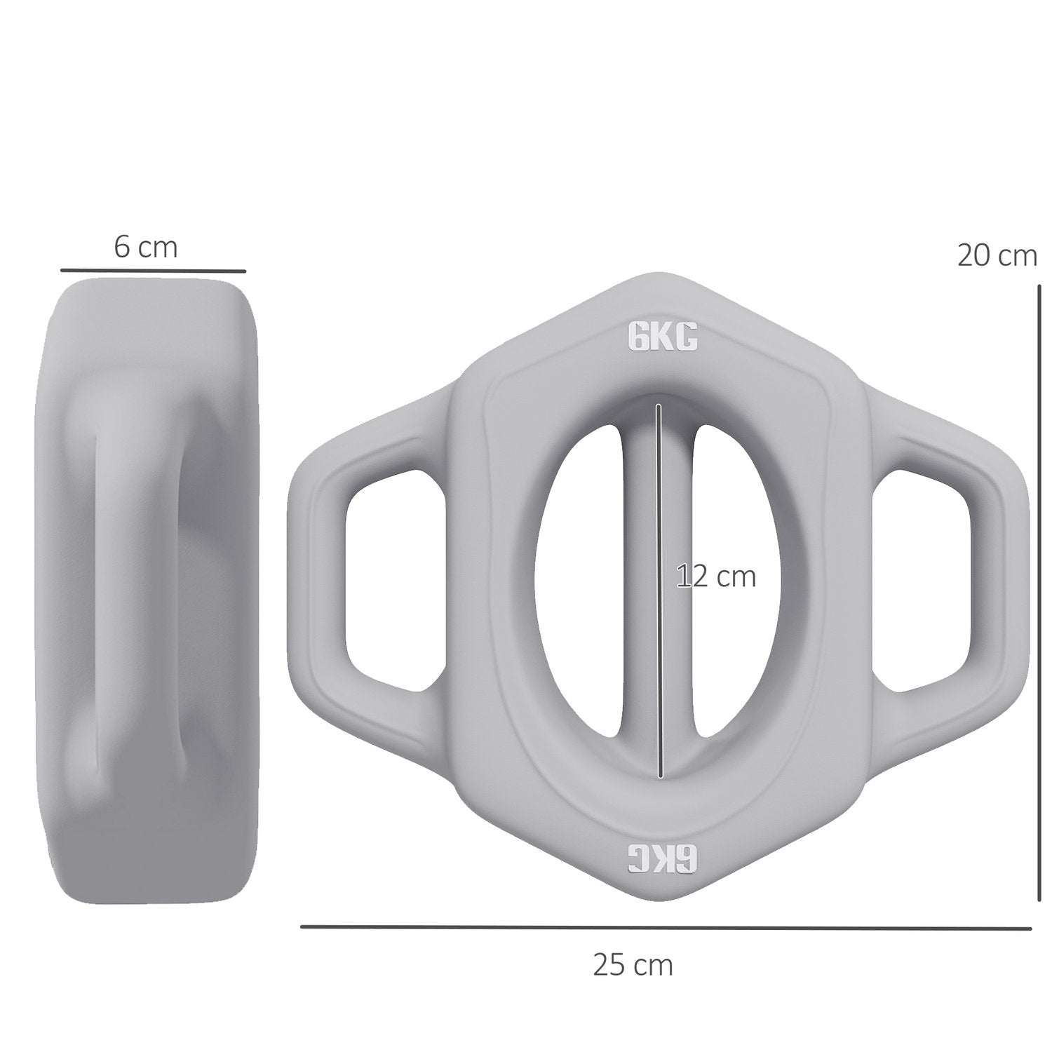 3-I-1 Hantel 6 Kg Golvvänlig Multifunktionell Hantel För Styrketräning, Metall, Grå