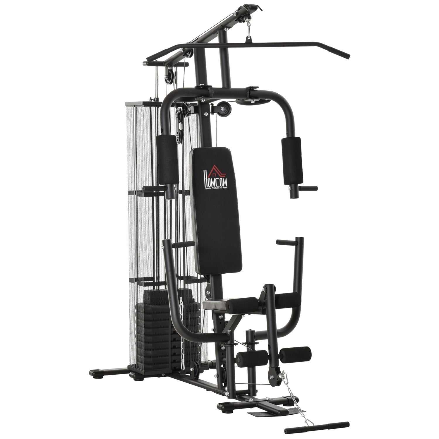 Multigym Fitness Station med Vikter & Leg Curl, Svart