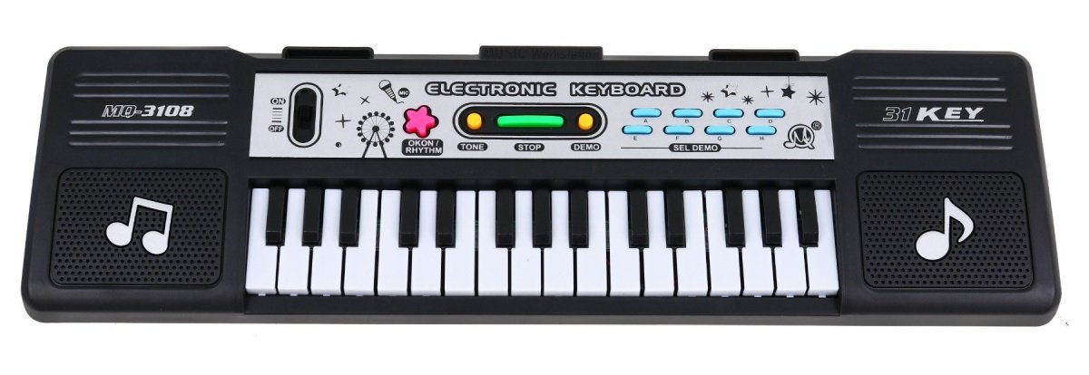 Musikalisk Toy Keyboard med mikrofon för barn, USB-ström, 8 rytmer