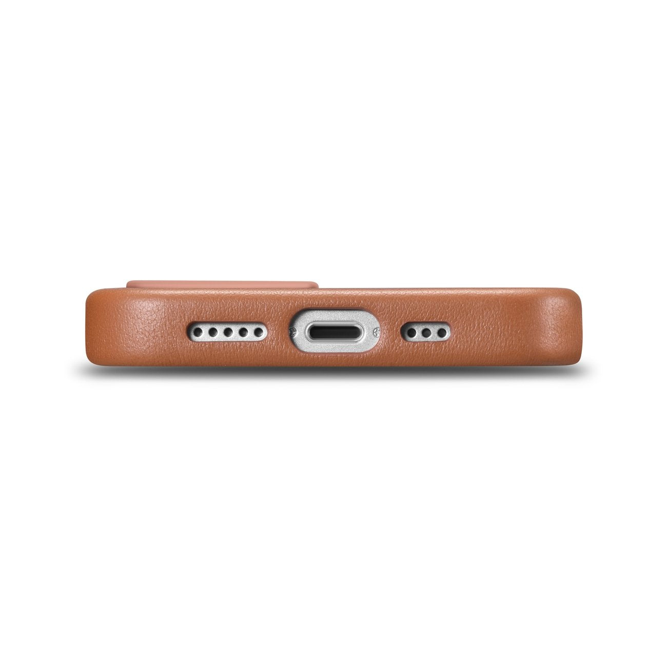 Naturligt läderfodral för iPhone 14 MagSafe Fodral Läderfodral ljusbrunt