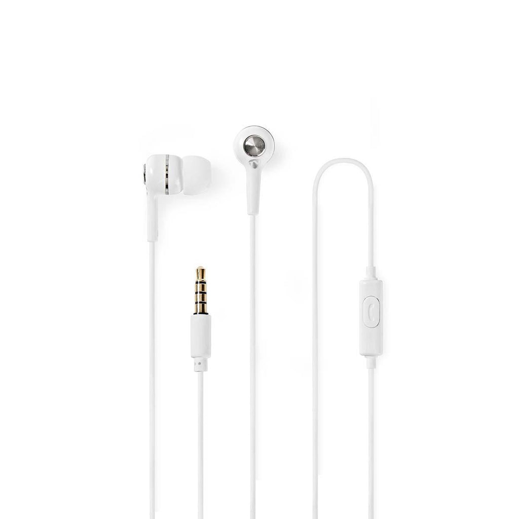 Nedis HPWD2020WT AUX 3,5 mm hörlurar, 1,2 m - Silver/Vit