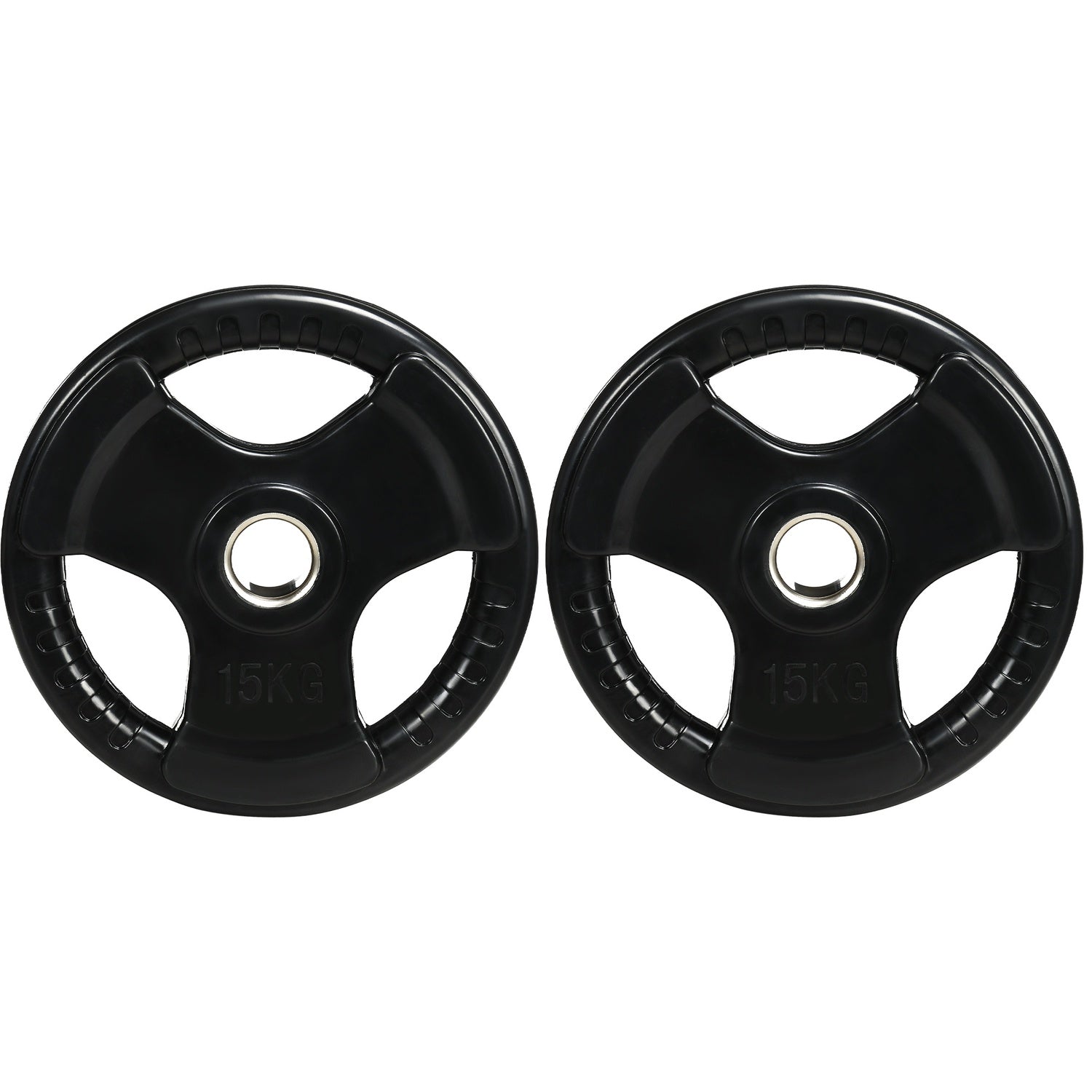 Olympic Tri-Grip viktskivor set, 2x15 kg, gummerad