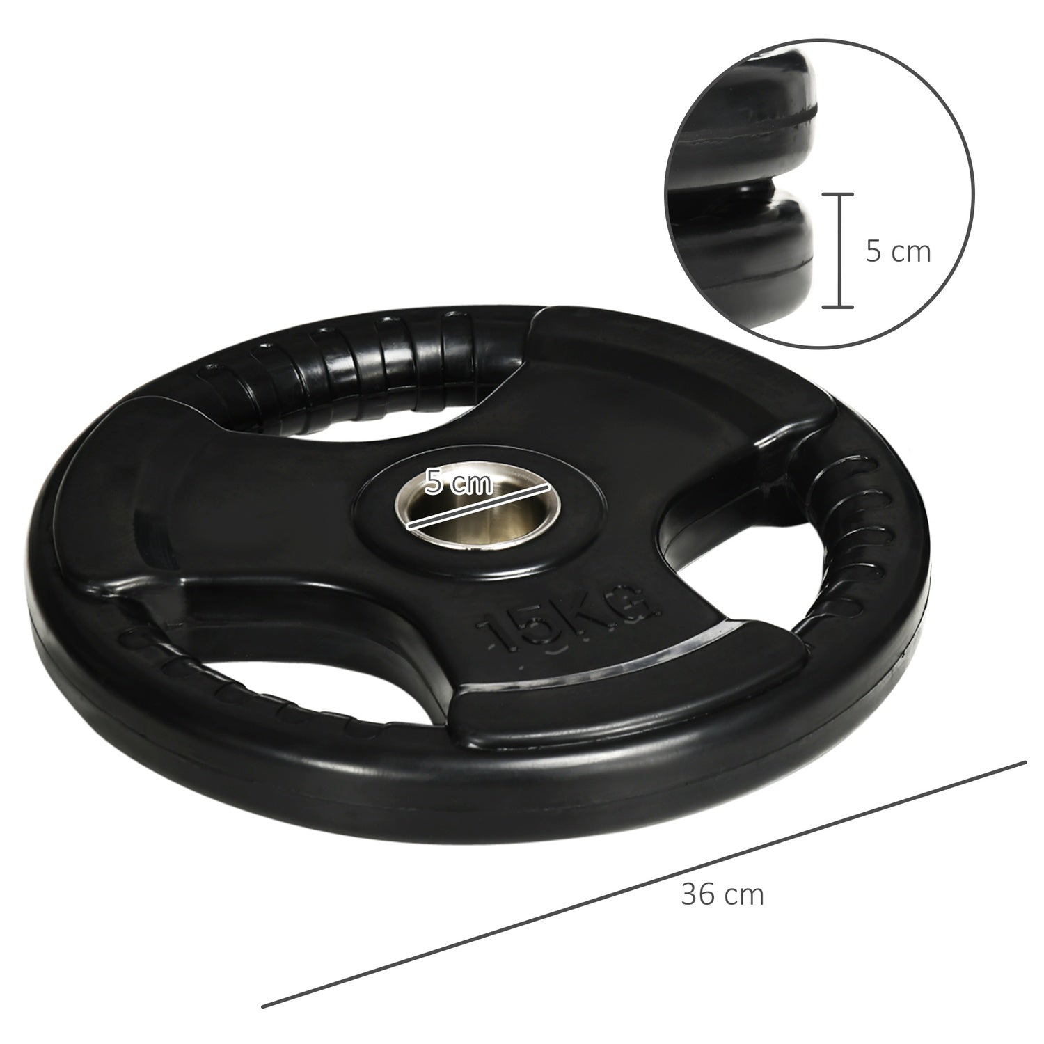 Olympic Tri-Grip viktskivor set, 2x15 kg, gummerad