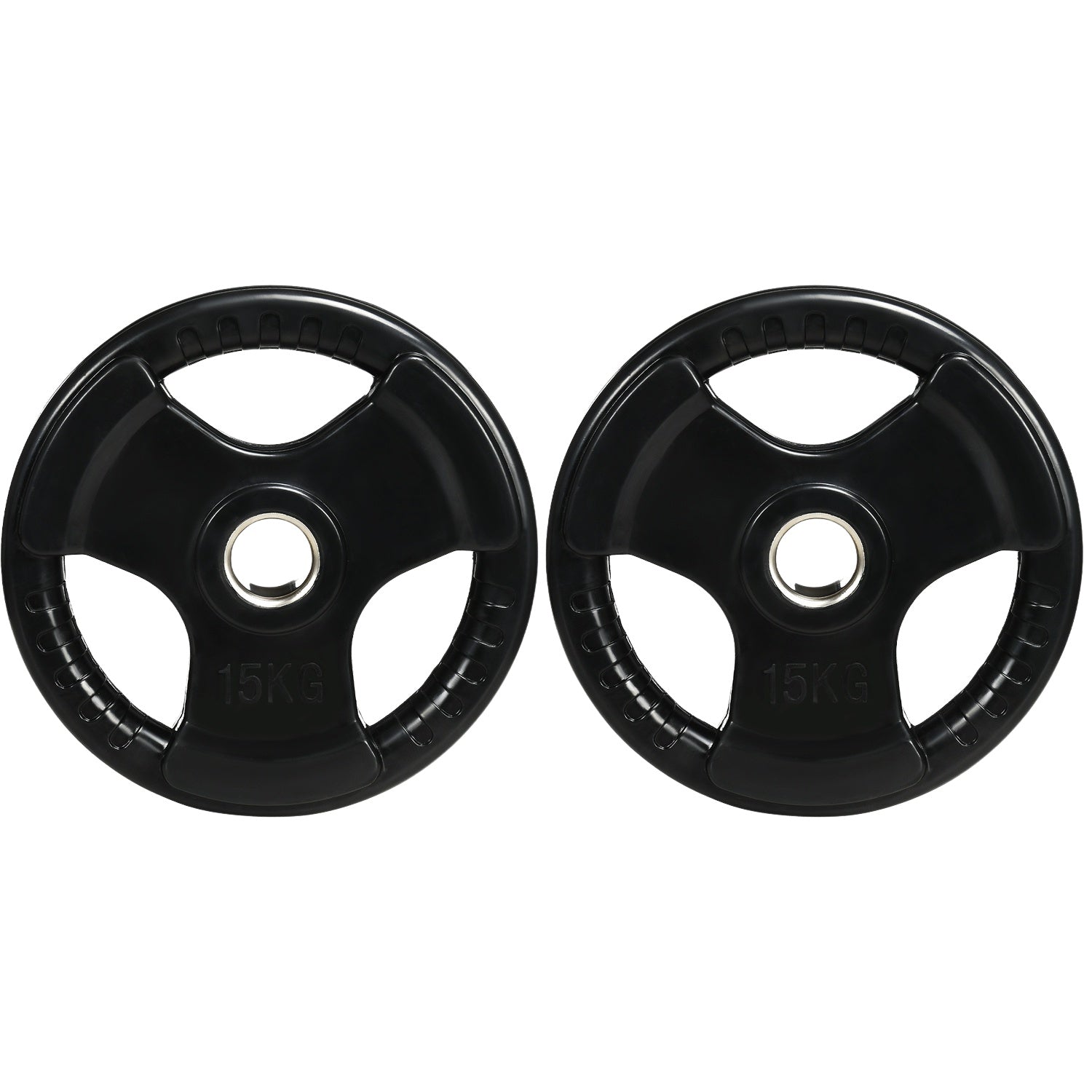 Olympic Tri-Grip viktskivor set, 2x15 kg, gummerad