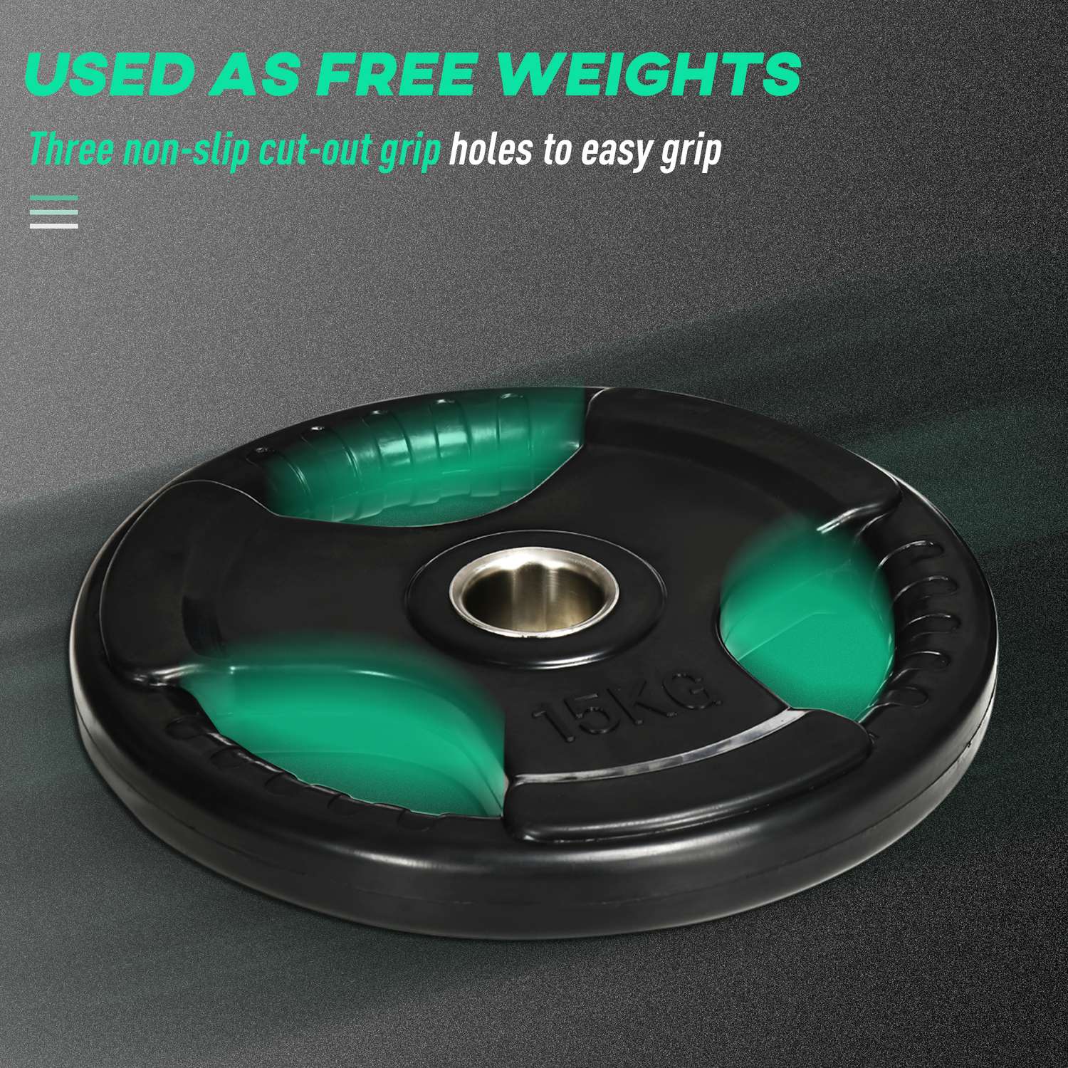 Olympic Tri-Grip viktskivor set, 2x15 kg, gummerad