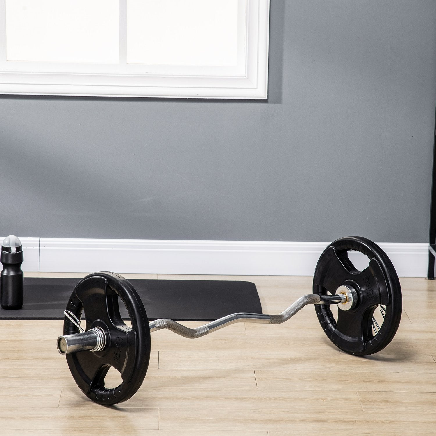 Olympic Tri-Grip viktskivor set, 2x15 kg, gummerad