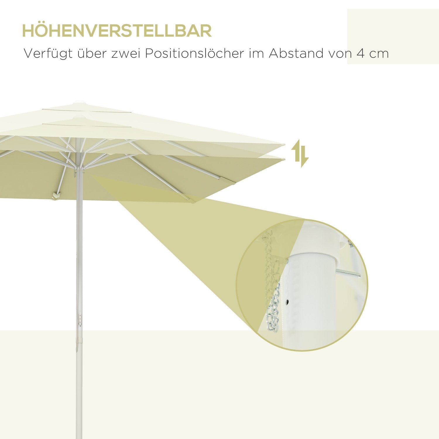 Parasoll 2,5X2,5M Höjdjusterbart Balkongparaply, Uteplatsparasoll, Strandparasoll Med Aluminiumram, Beige