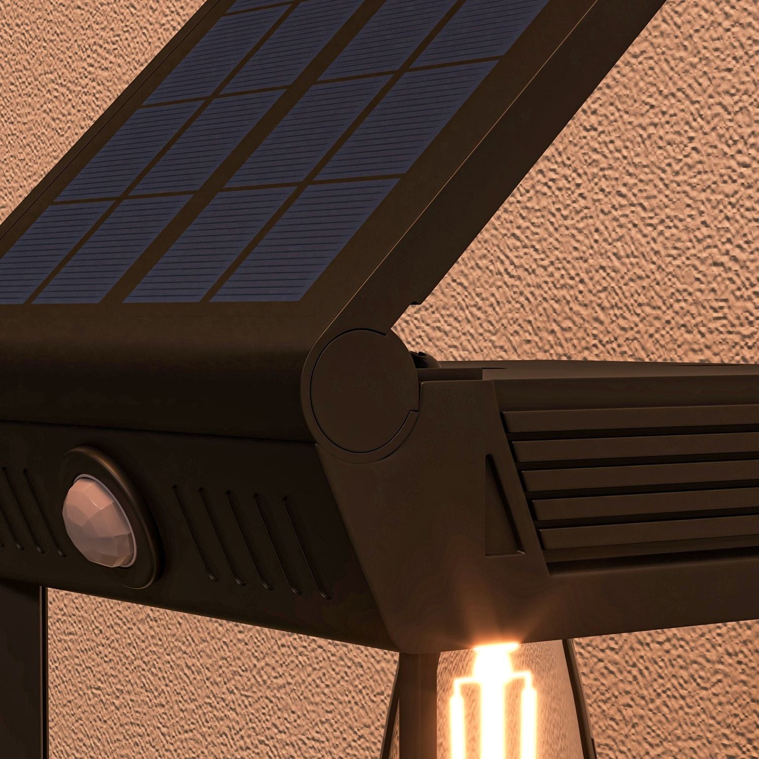 Outdoor Solar LED-vägglampa, varmvit, justerbar sensor