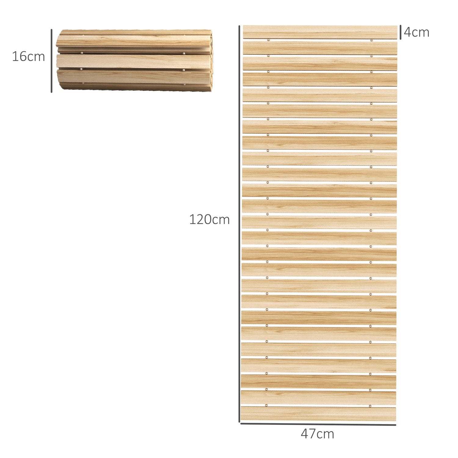 120 Cm Trädgårdsgång, Rullbana, Väderbeständig Trädgårdssteg, Dekorativt Trästeg Av Granträ, För Trädgård, Balkong, Natur