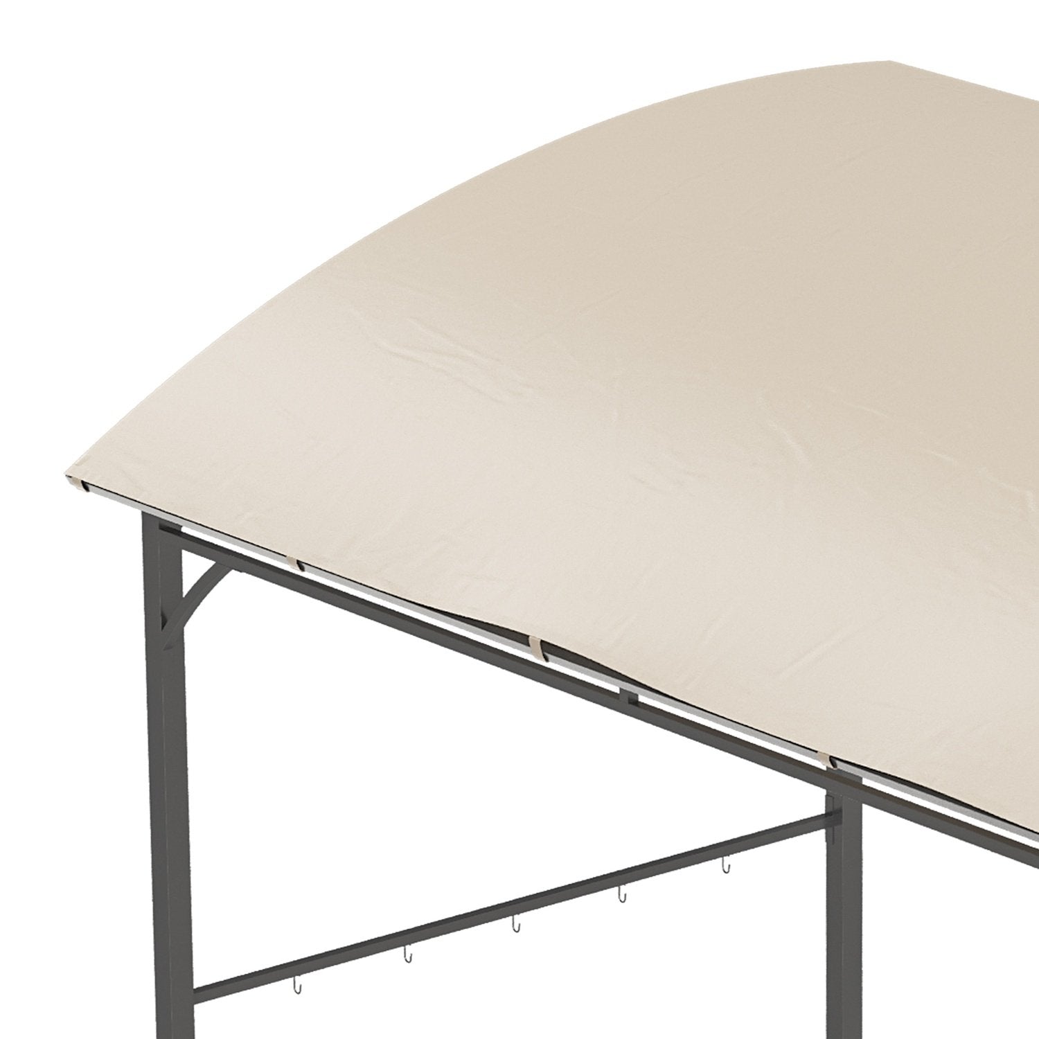 Barbecue Gazebo, Grillkapell, Regnskydd Med Uv-Beständig, Trädgårdslusthus Med Krokar, Stålstomme, Polyester, Beige, 215 X 150 X 220 Cm