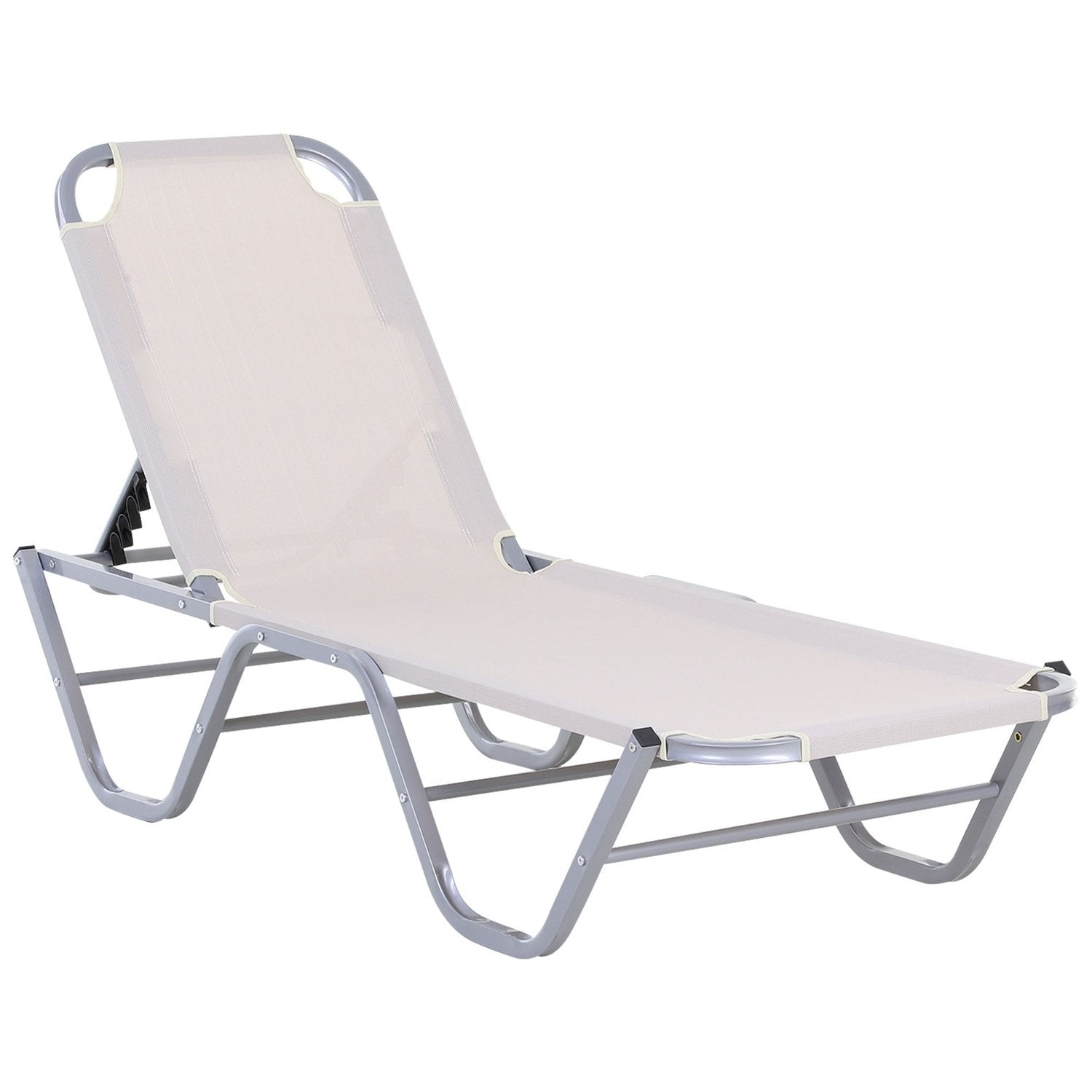 Beach Solstol Solstol 5-Vägs Justerbar Aluminium Textline Beige 163X58.5X91Cm