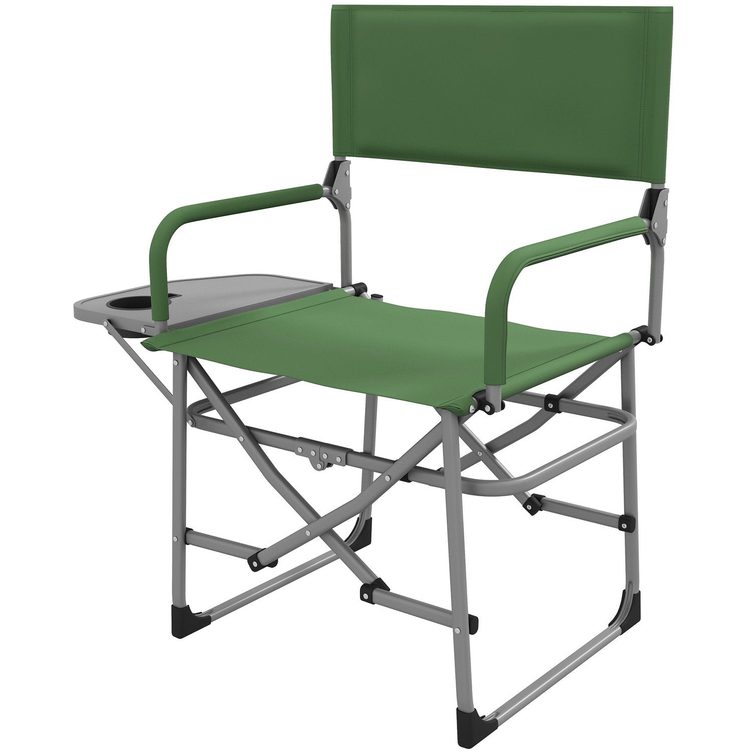 Director'S Chair Hopfällbar Campingstol Med Sidobord Mugghållare Hopfällbar Stol Med Handtag För Camping Beach Oxford Green