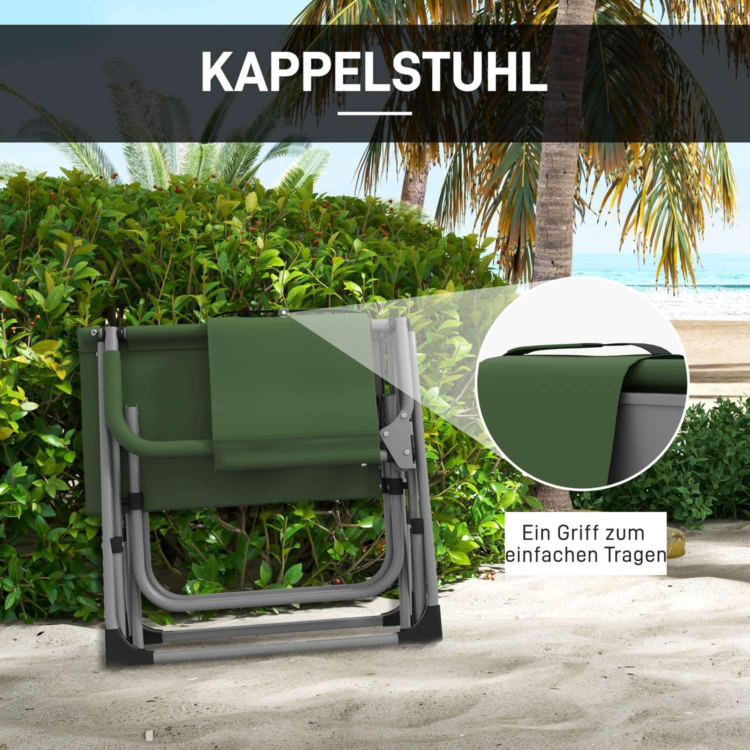 Director'S Chair Hopfällbar Campingstol Med Sidobord Mugghållare Hopfällbar Stol Med Handtag För Camping Beach Oxford Green