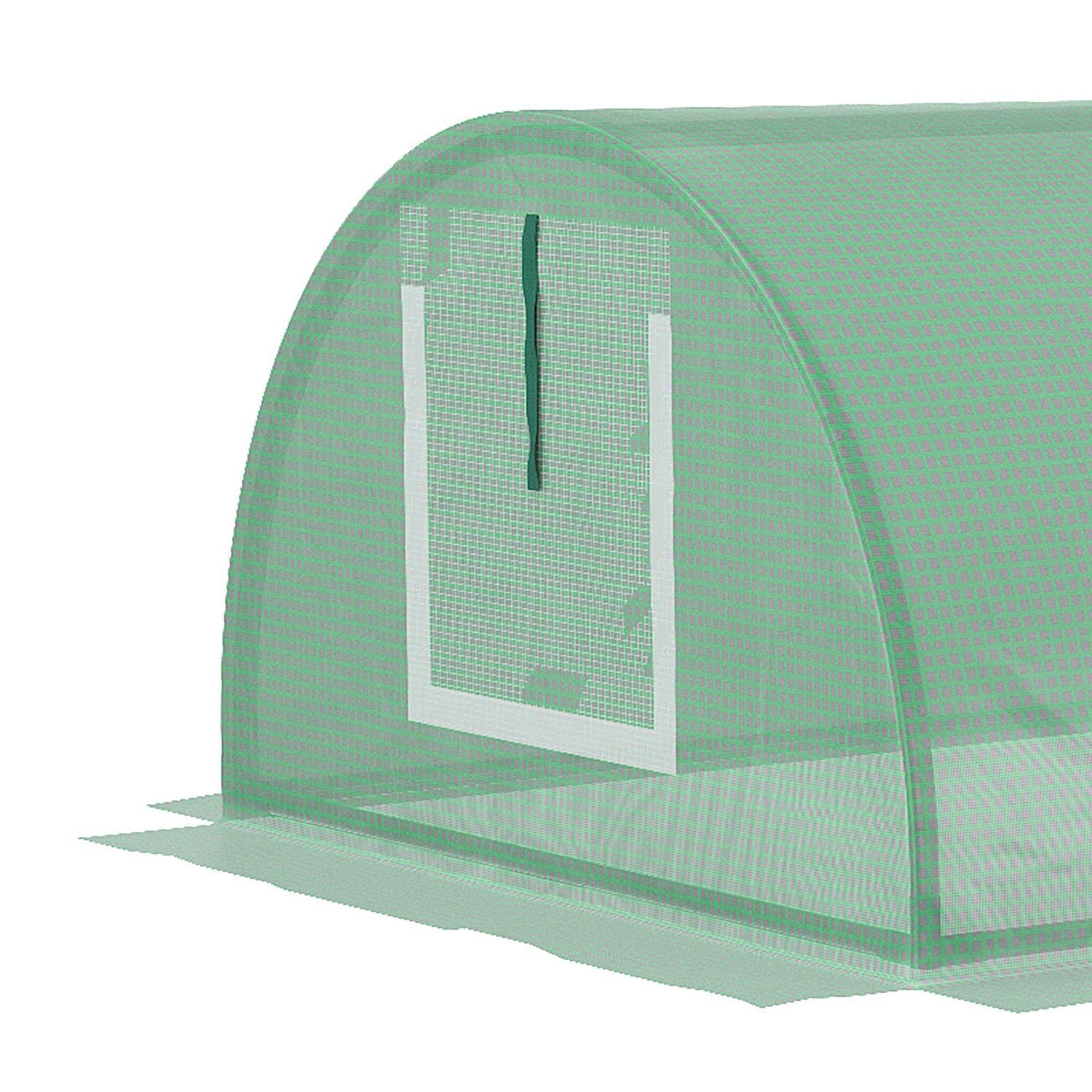 Film Greenhouse Mini Tunnel Växthus Med Mesh-Fönster, Uv-Beständig, Pe-Film, Grön, 300X80X45Cm