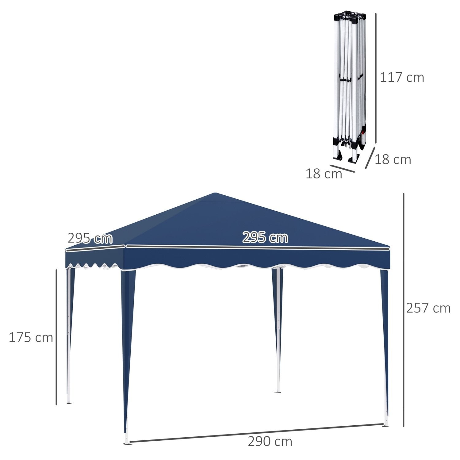 Folding Gazebo Gazebo 3 X 3 M Trädgård Gazebo Hopfällbart Partytält Höjdjusterbart Trädgårdstält Med Transportväska Uv-Skydd Stål Oxford Blå