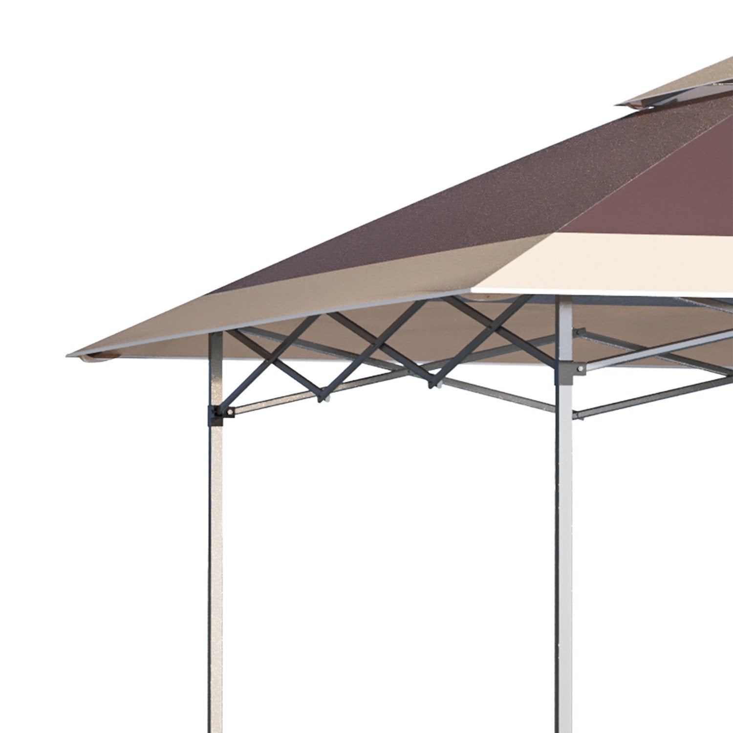 Folding Gazebo Pop Up-Tält Trädgård Gazebo Roll Bag Oxford Tyg 3,6 X 3,6 M Mörkbrun + Khaki