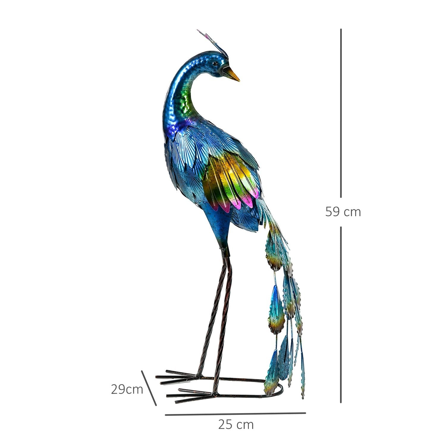 Trädgårdsfigur Påfågel Väderbeständig Utomhusprydnad Skulptur Balkong Uteplats 59Cm