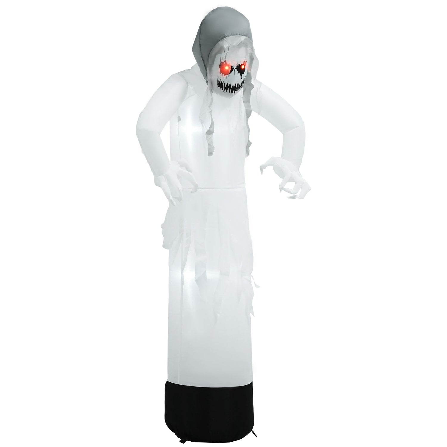 Uppblåsbar White Witch Halloween Dekor med LED-ljus