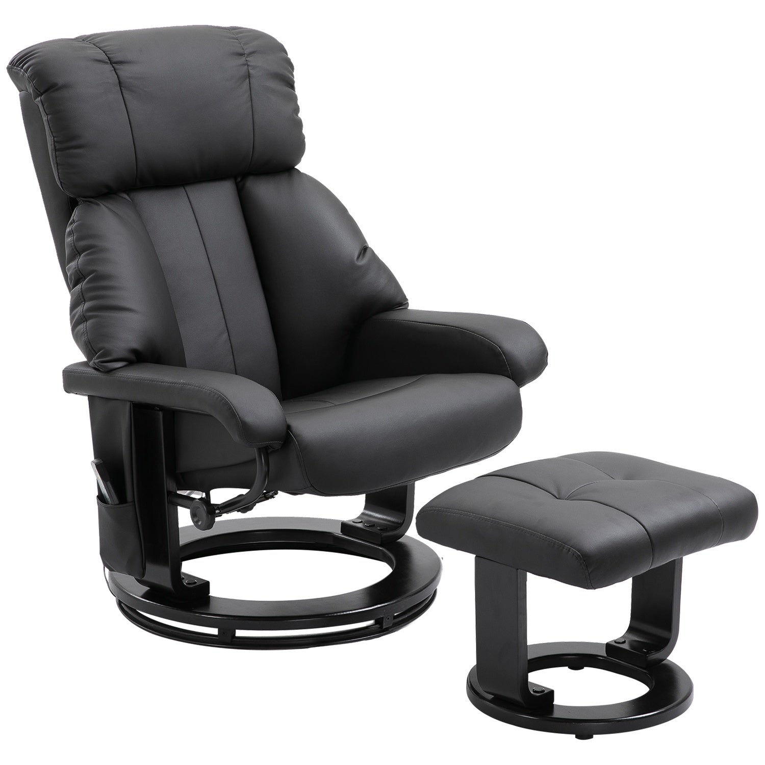 Svart massagepall – 76x80x102 cm Justerbar höjd