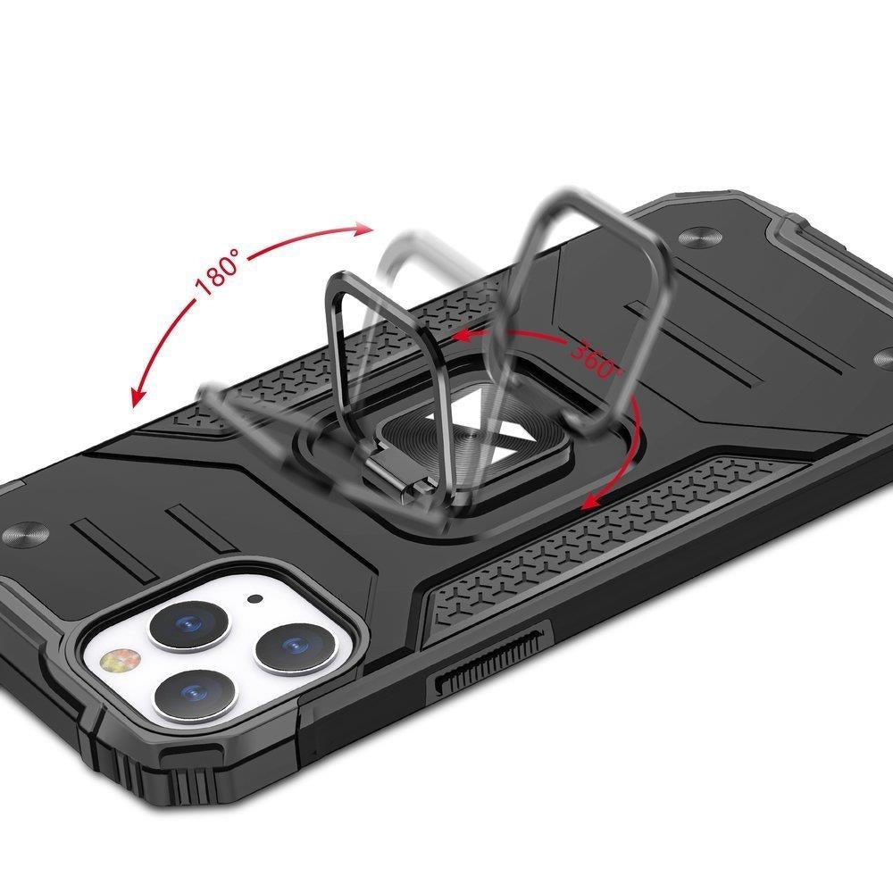 Pansarfodral med skal + magnethållare för iPhone 13 Ring Armor, silver