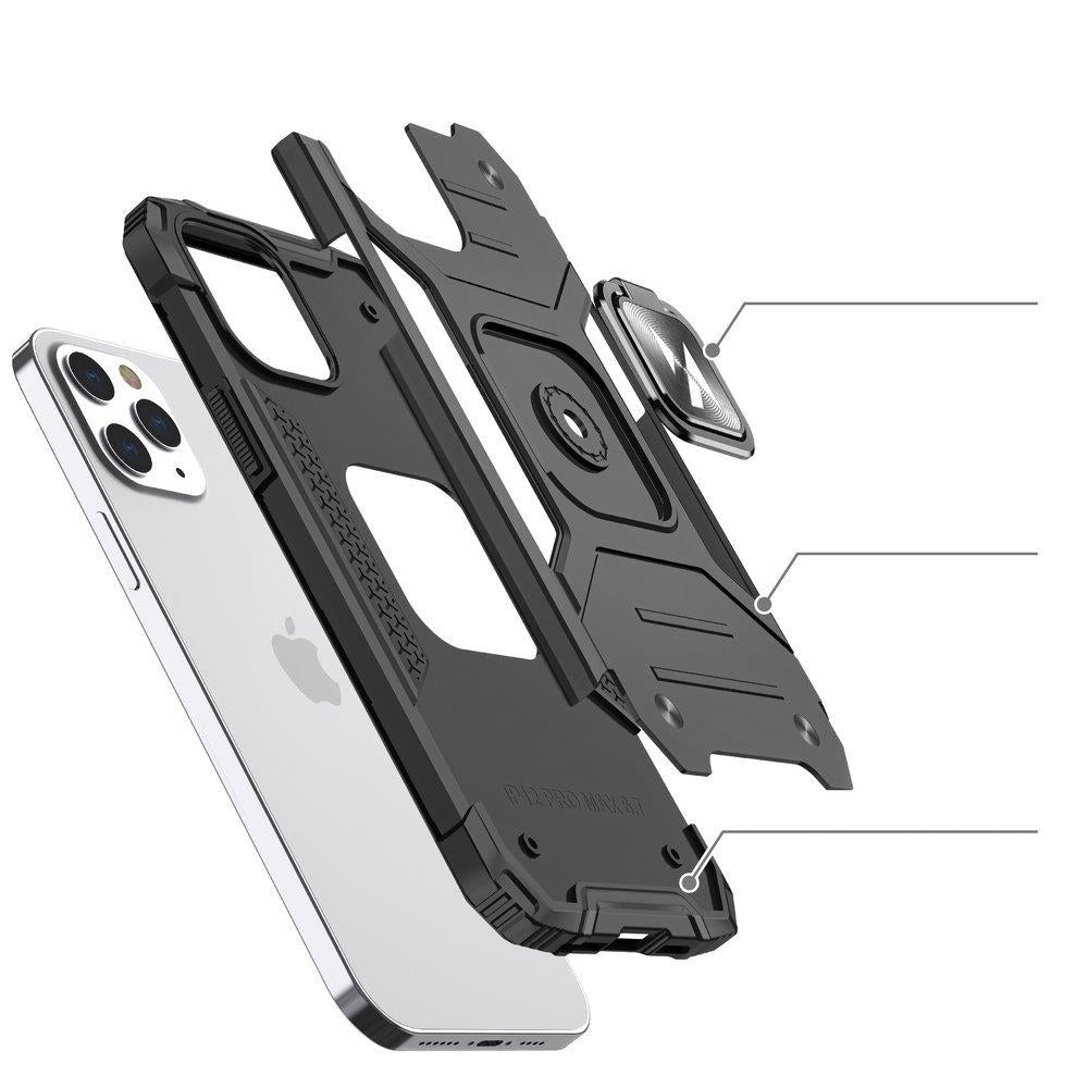 Pansarfodral med skal + magnethållare för iPhone 13 Ring Armor, silver