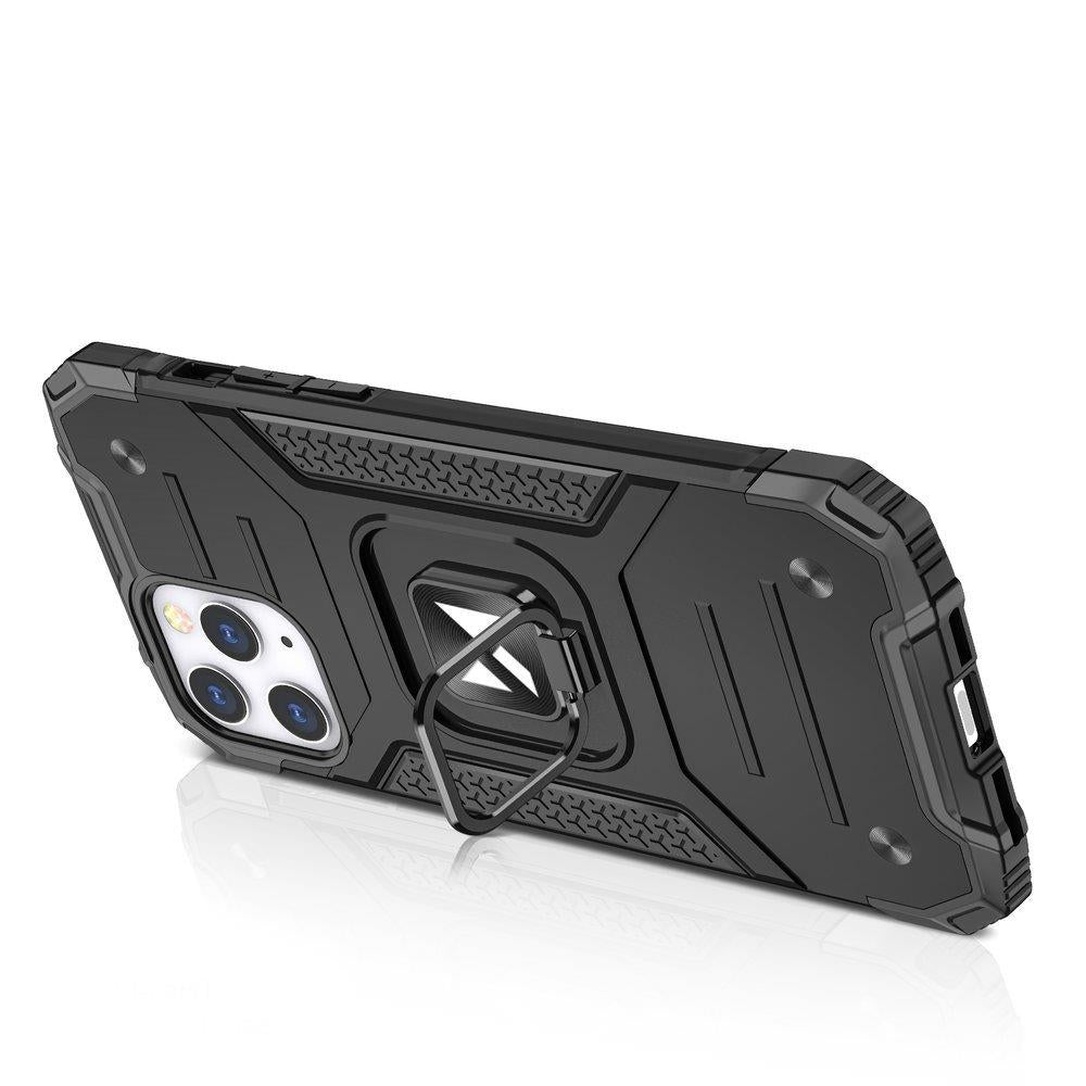Pansarfodral med skal + magnethållare för iPhone 13 Ring Armor, silver