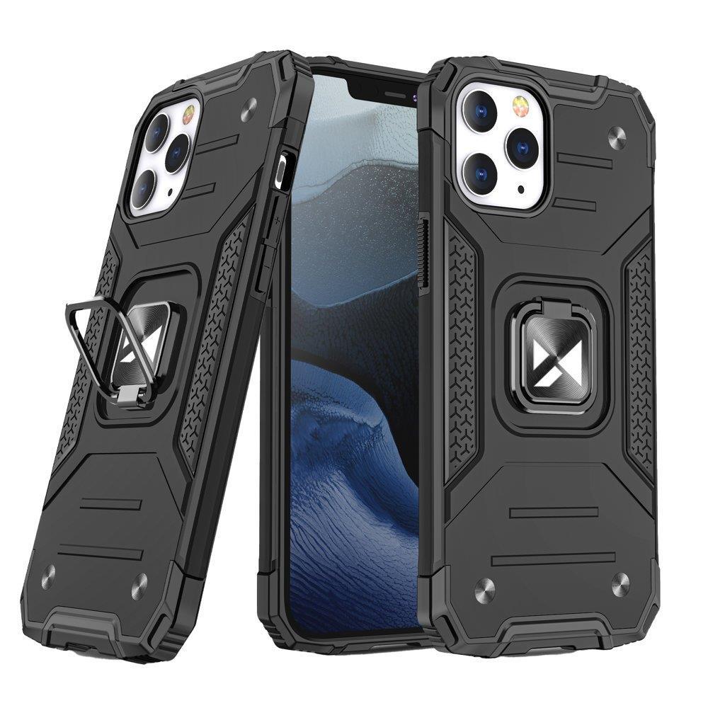 Pansarfodral till iPhone 14 Pro Max, magnethållare Ring Armor, svart