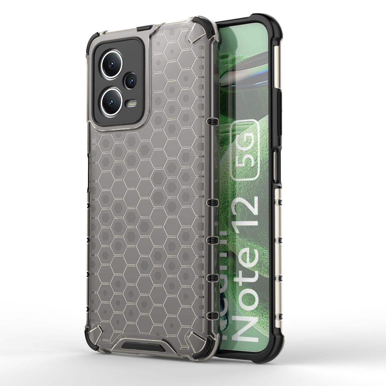 Pansarhybridfodral för Xiaomi Redmi Note 12 5G / Poco X5 5G Honeycomb svart