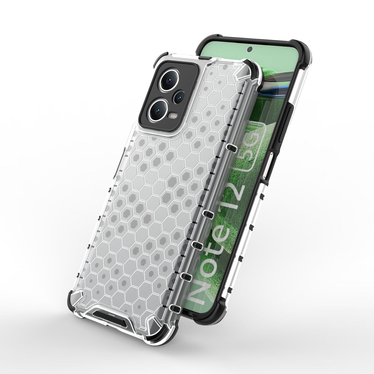 Pansarhybridfodral för Xiaomi Redmi Note 12 5G / Poco X5 5G Honeycomb svart