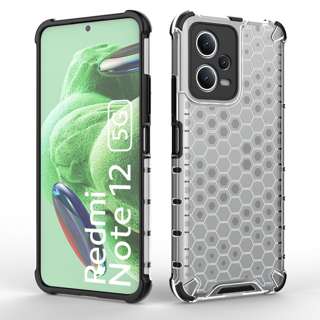 Pansarhybridfodral för Xiaomi Redmi Note 12 5G / Poco X5 5G Honeycomb svart